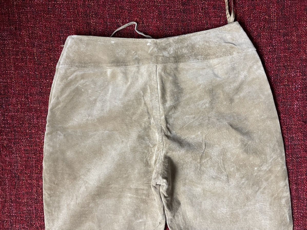Japanese Brand × Vintage Vintage Y2K avant garde leather pants palazzo lace up suede Size 28" / US 6 / IT 42 - 5 Thumbnail