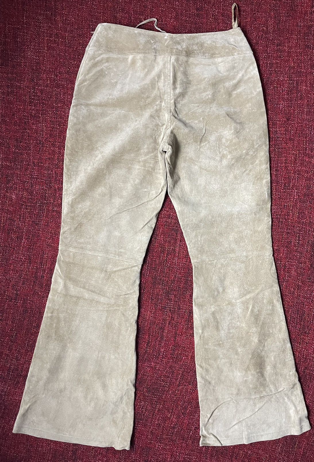 Japanese Brand × Vintage Vintage Y2K avant garde leather pants palazzo lace up suede Size 28" / US 6 / IT 42 - 4 Thumbnail