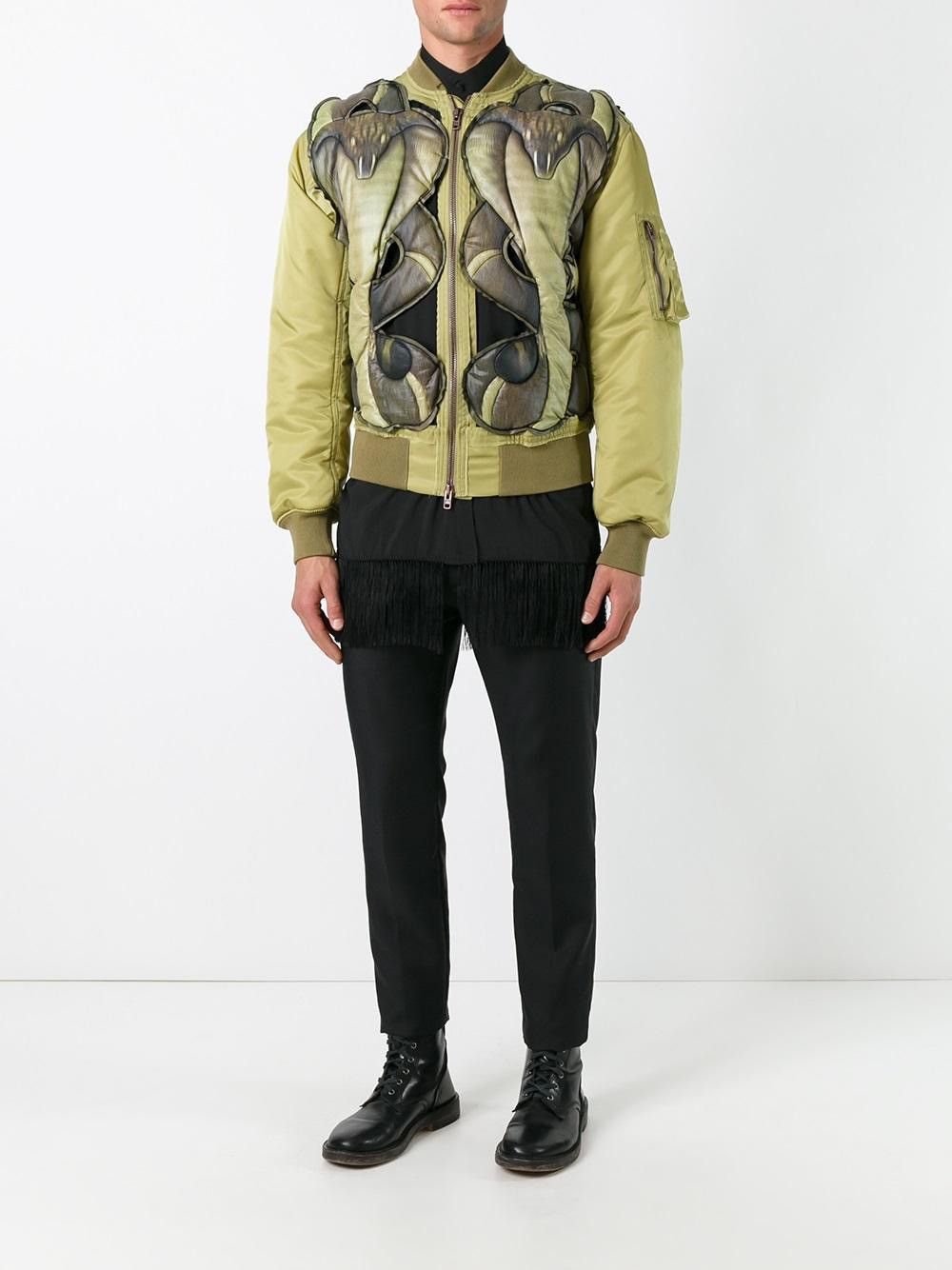Givenchy Rare Cotton Cobra Embossed Bomber Jacket Size US M / EU 48-50 / 2 - 2 Thumbnail