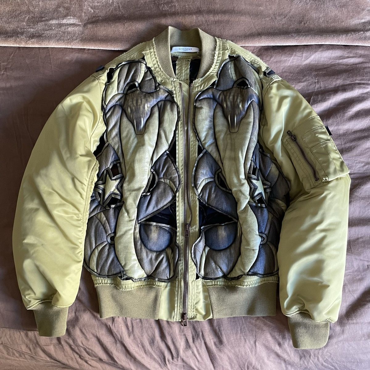 Givenchy Rare Cotton Cobra Embossed Bomber Jacket Size US M / EU 48-50 / 2 - 1 Thumbnail