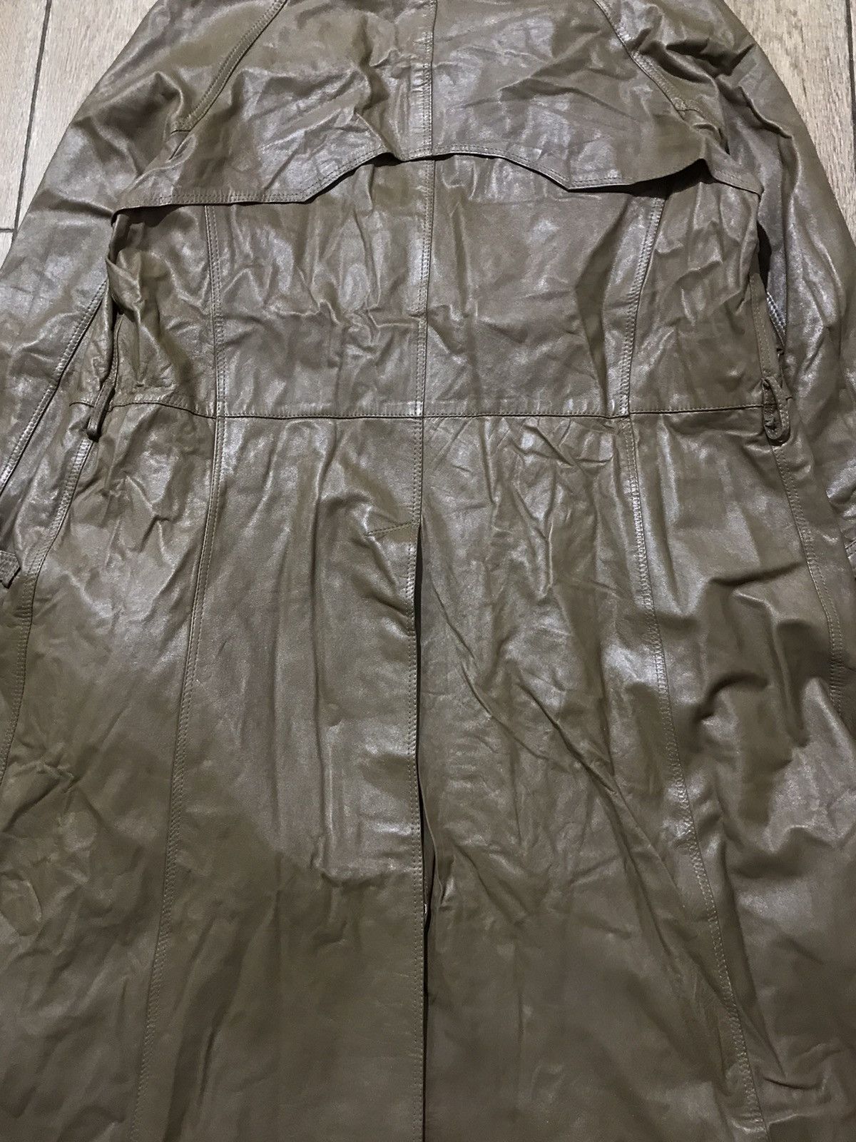Genuine Leather Vintage Brown Burberry style designs Leather coat trench Size US L / EU 52-54 / 3 - 10 Thumbnail