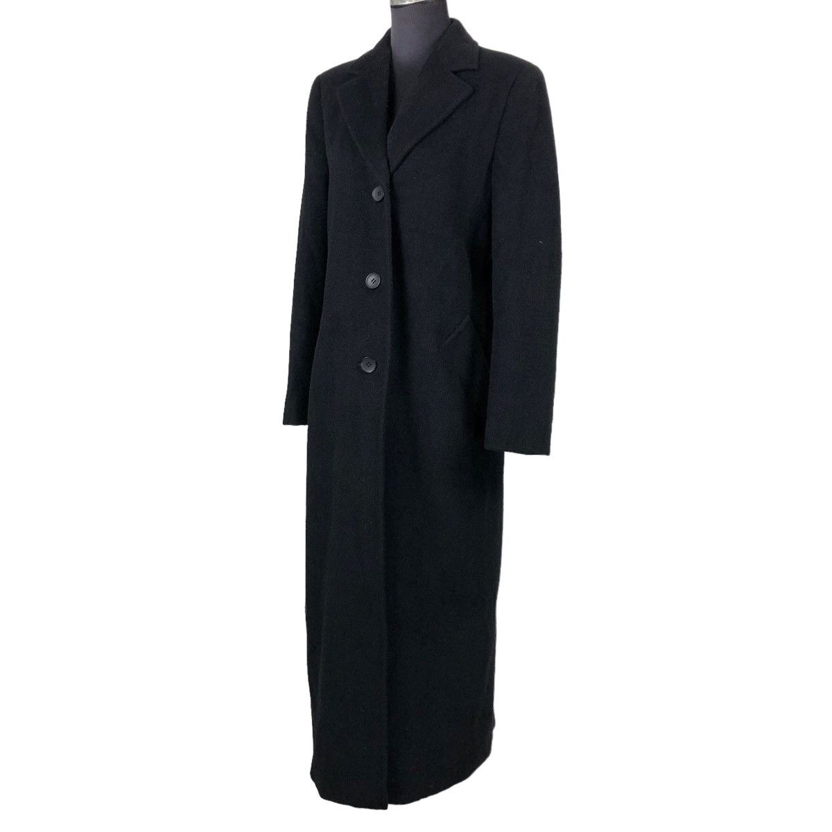 image of Italian Designers x Max Mara Acetate Fibre Overcoat Long Coat Made In Italy in Black, Women's (Size