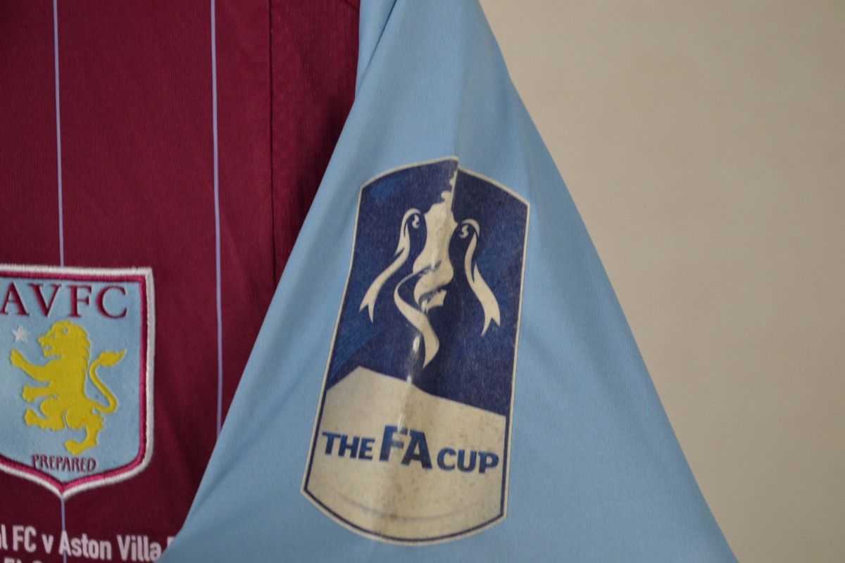 Vintage Aston Villa 2015 FA cup shirt vs Arsenal macron jersey #40 Size US XS / EU 42 / 0 - 6 Thumbnail