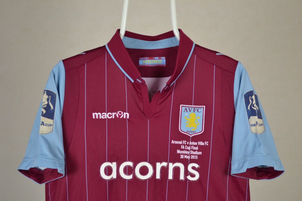 Vintage Aston Villa 2015 FA cup shirt vs Arsenal macron jersey #40 Size US XS / EU 42 / 0 - 3 Thumbnail