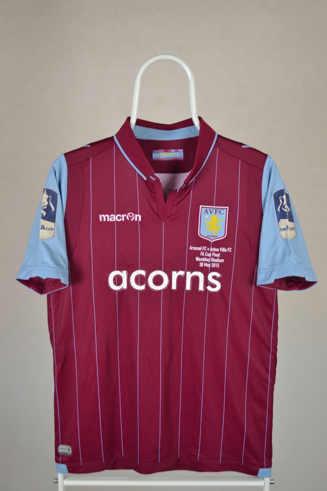 Vintage Aston Villa 2015 FA cup shirt vs Arsenal macron jersey #40 Size US XS / EU 42 / 0 - 1 Thumbnail