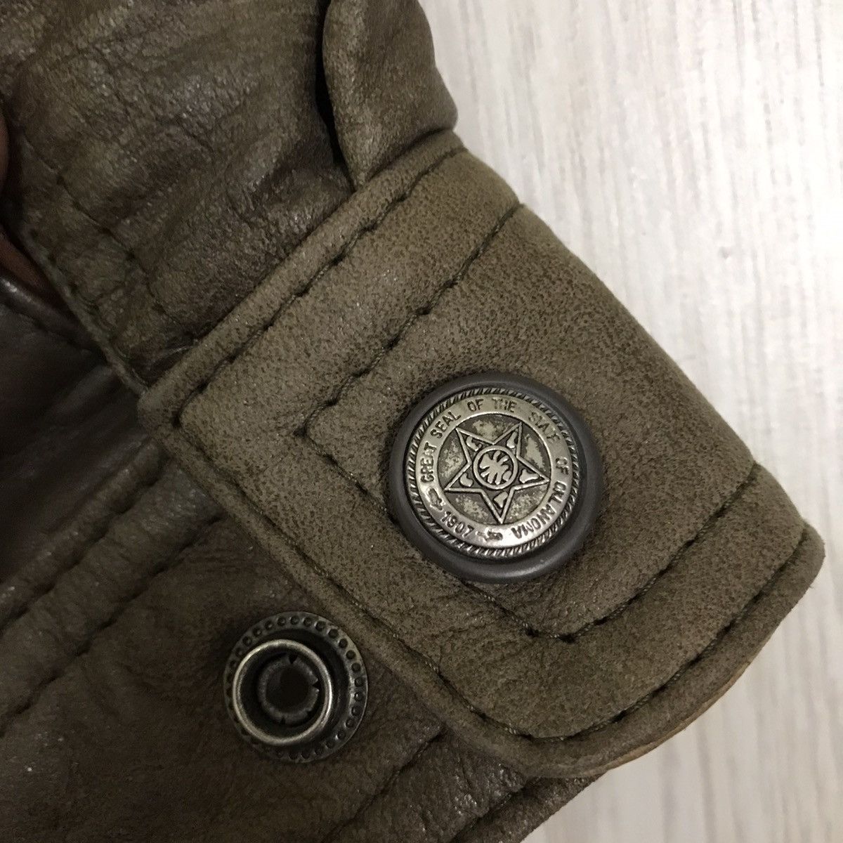 Vintage Vintage American Bomber Leather Jacket State Oklahama Size US L / EU 52-54 / 3 - 16 Thumbnail