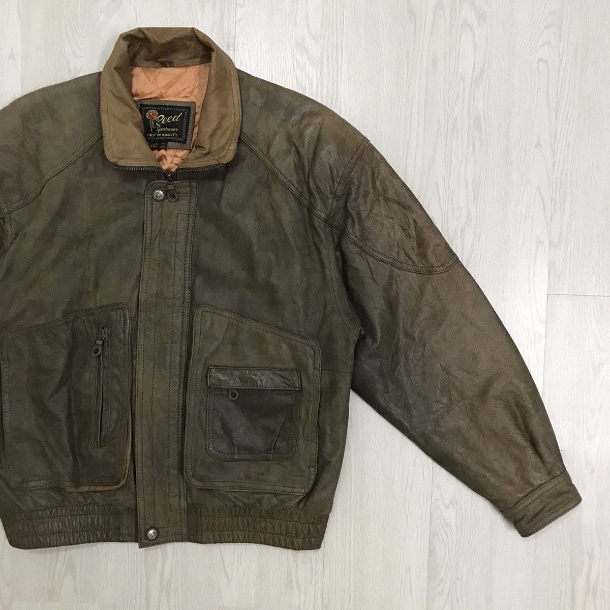 Vintage Vintage American Bomber Leather Jacket State Oklahama Size US L / EU 52-54 / 3 - 9 Thumbnail