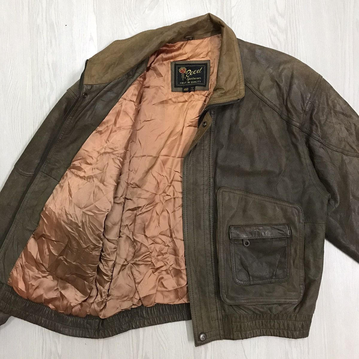 Vintage Vintage American Bomber Leather Jacket State Oklahama Size US L / EU 52-54 / 3 - 4 Thumbnail