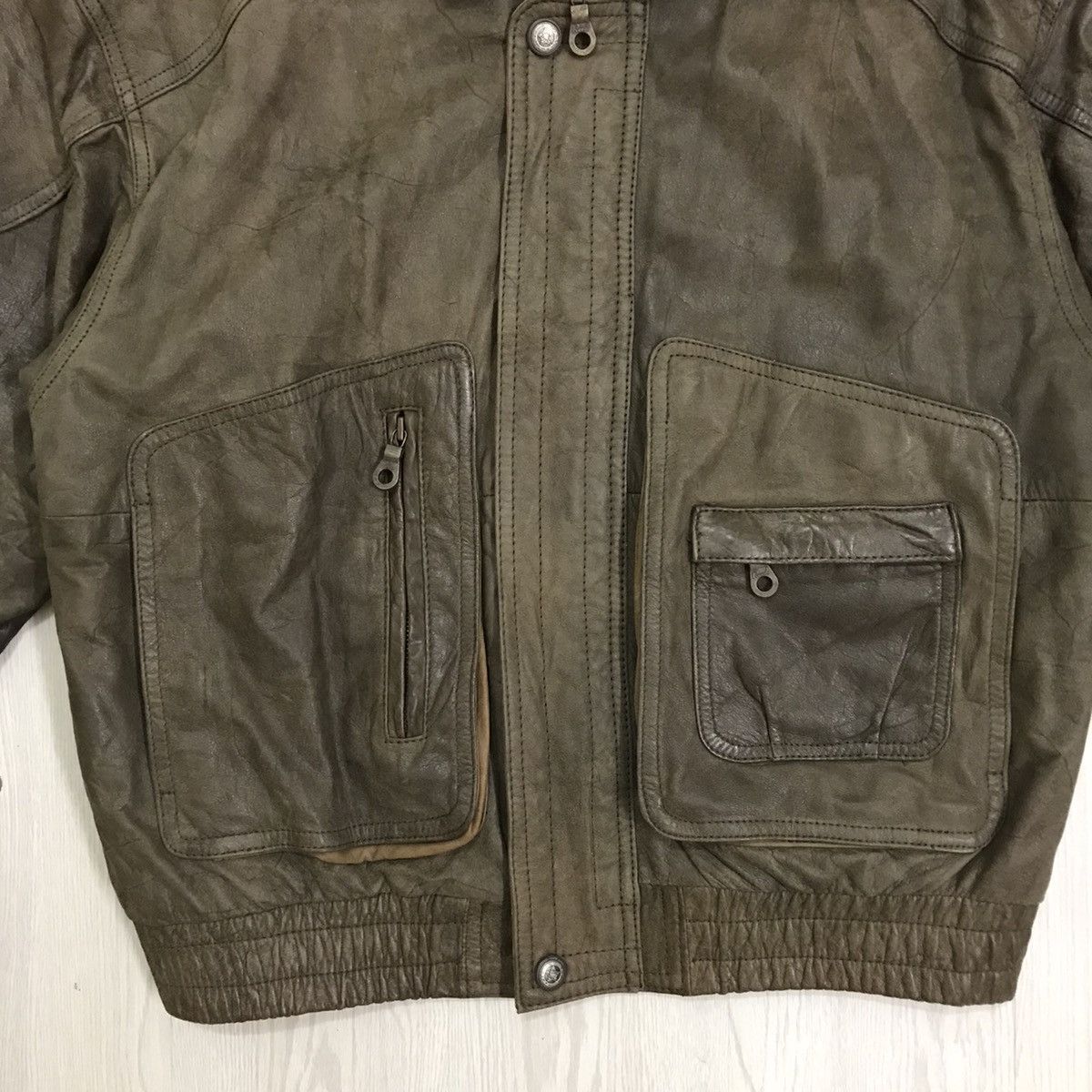 Vintage Vintage American Bomber Leather Jacket State Oklahama Size US L / EU 52-54 / 3 - 7 Thumbnail