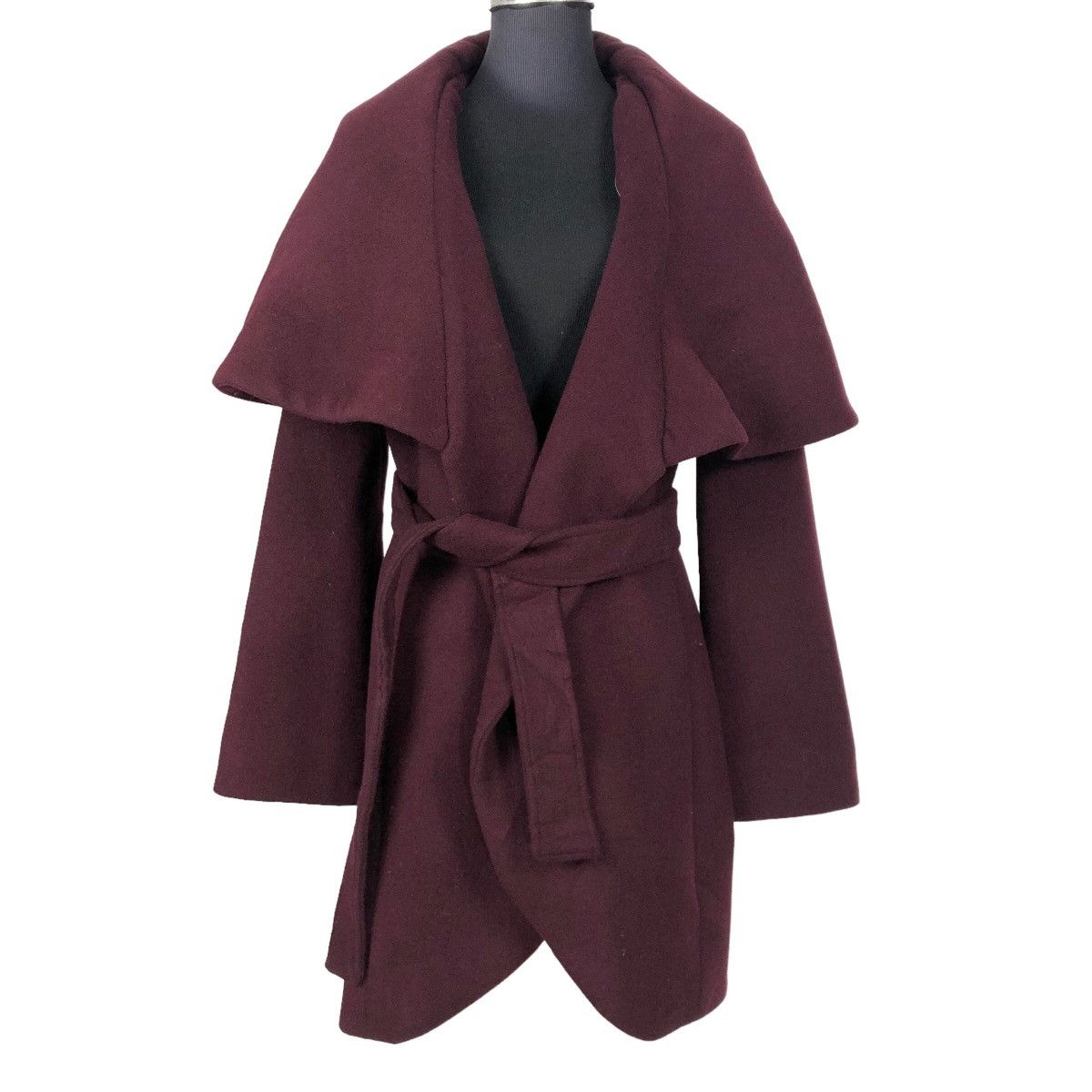 Elie Tahari Double Face Wool Blend Wrap Coat