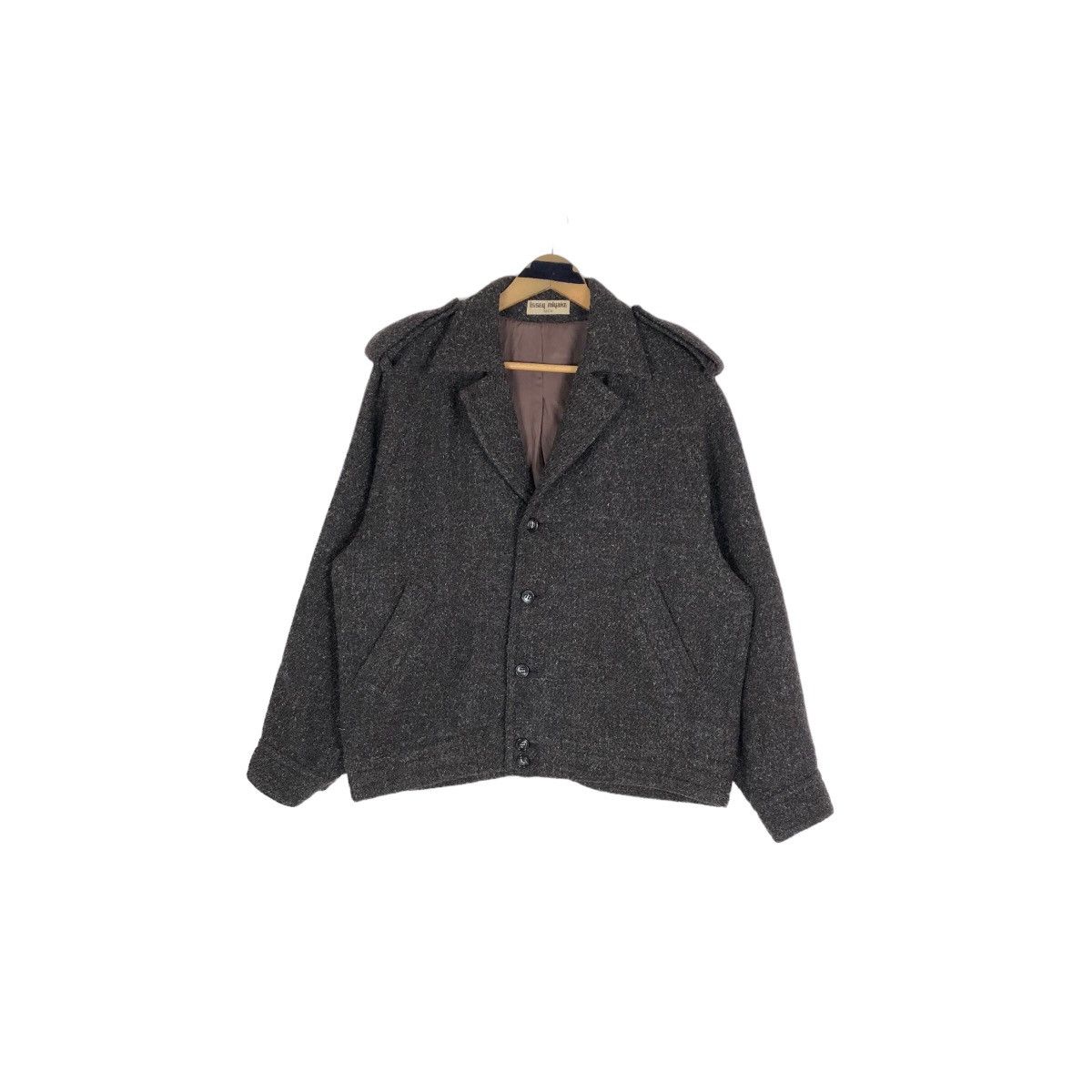 Issey Miyake Vintage 80s Issey Miyake Men Wool Single Breasted Jacket Size US M / EU 48-50 / 2 - 2 Thumbnail