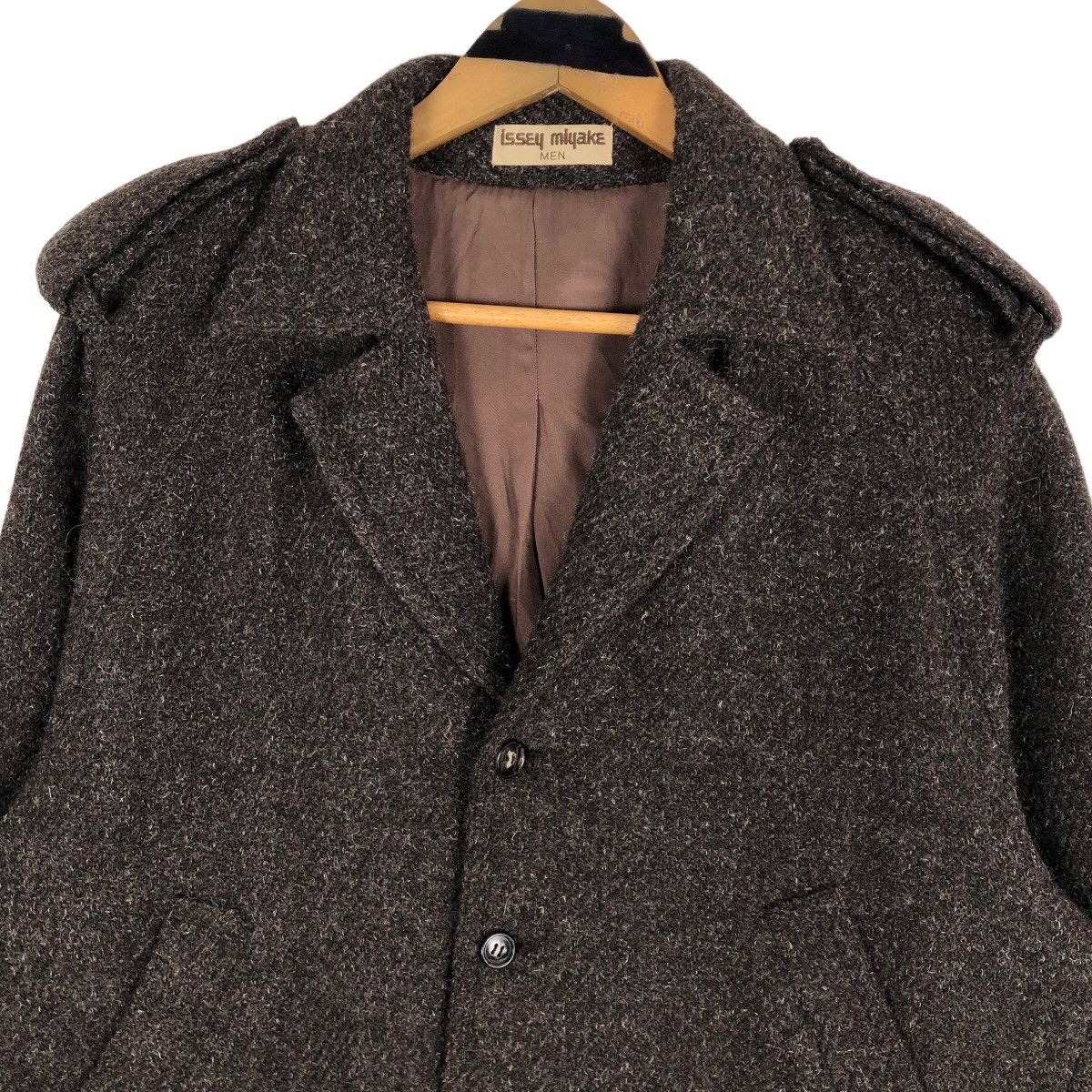 Issey Miyake Vintage 80s Issey Miyake Men Wool Single Breasted Jacket Size US M / EU 48-50 / 2 - 6 Thumbnail