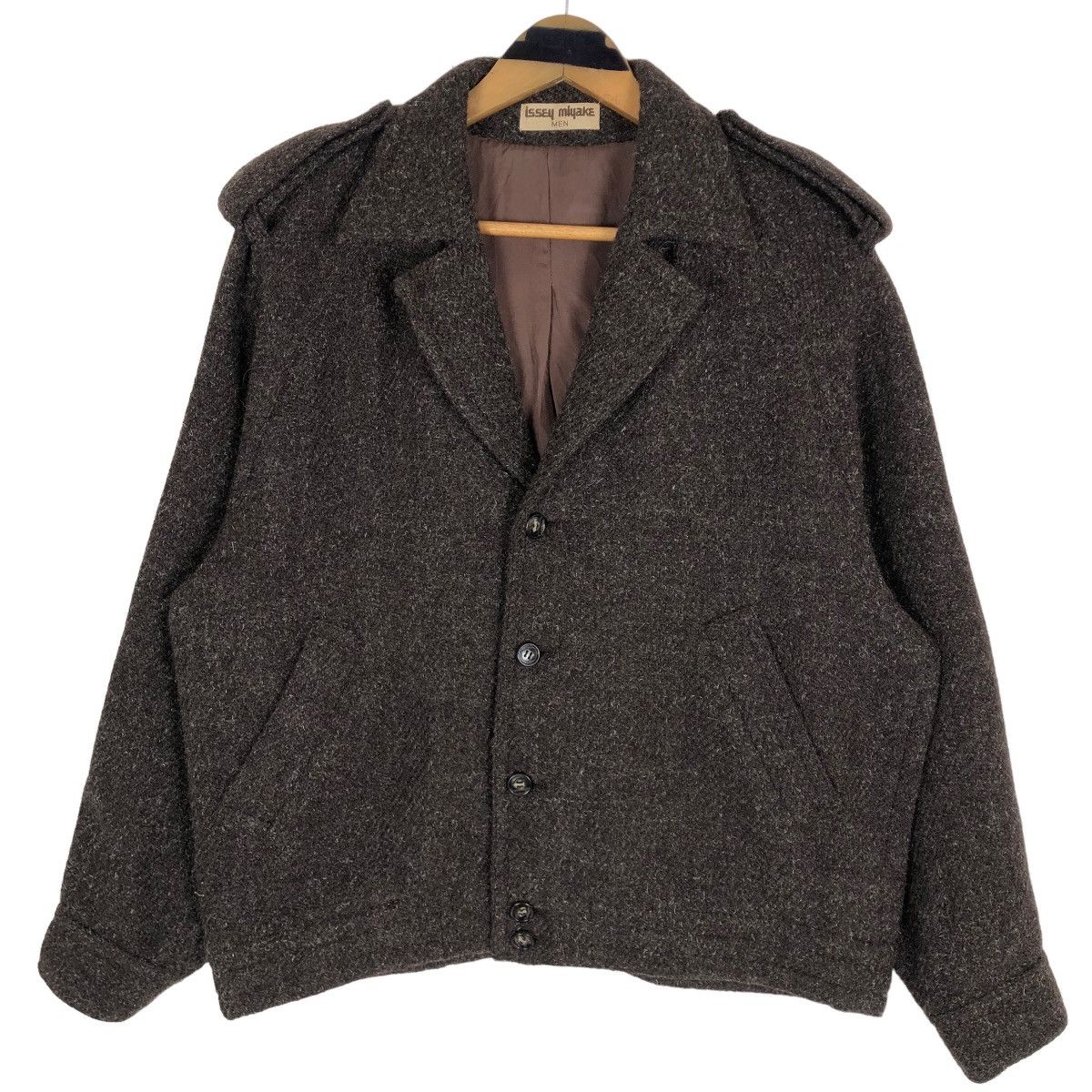 Issey Miyake Vintage 80s Issey Miyake Men Wool Single Breasted Jacket Size US M / EU 48-50 / 2 - 1 Thumbnail