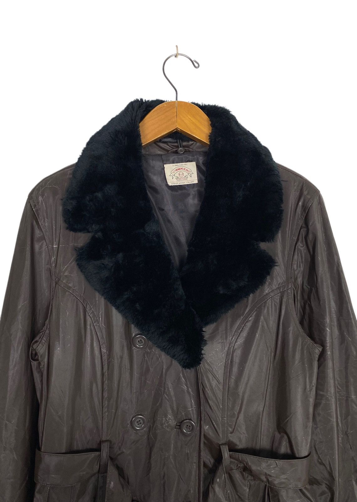 Giorgio Armani Rare‼️ Giorgio Armani Belted Jacket Faux Fur Colar Size M / US 6-8 / IT 42-44 - 3 Thumbnail