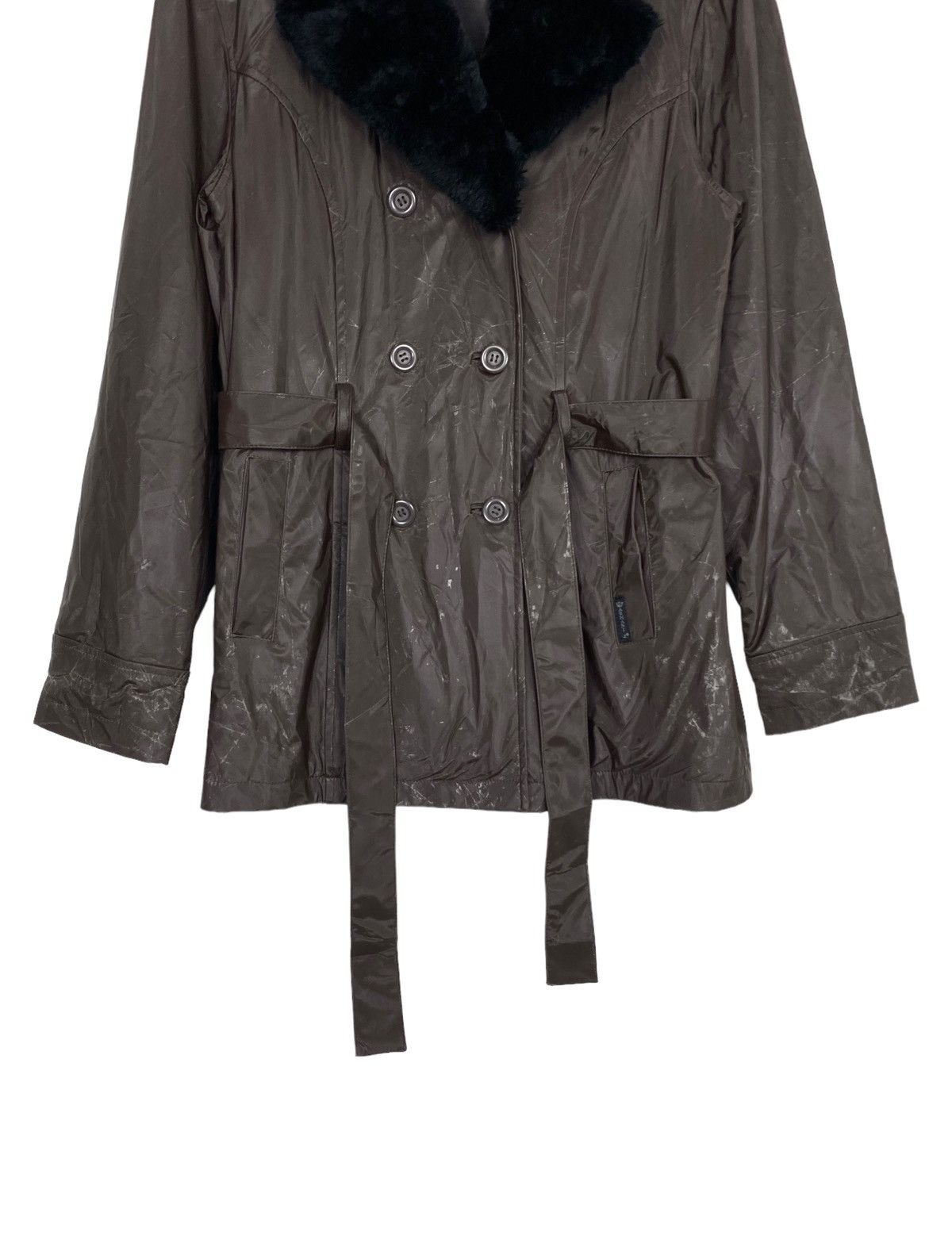 Giorgio Armani Rare‼️ Giorgio Armani Belted Jacket Faux Fur Colar Size M / US 6-8 / IT 42-44 - 6 Thumbnail