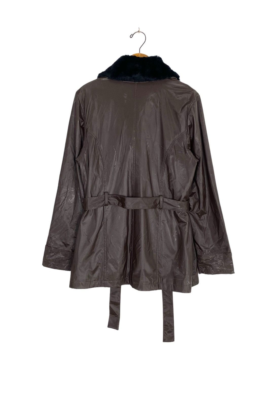 Giorgio Armani Rare‼️ Giorgio Armani Belted Jacket Faux Fur Colar Size M / US 6-8 / IT 42-44 - 5 Thumbnail