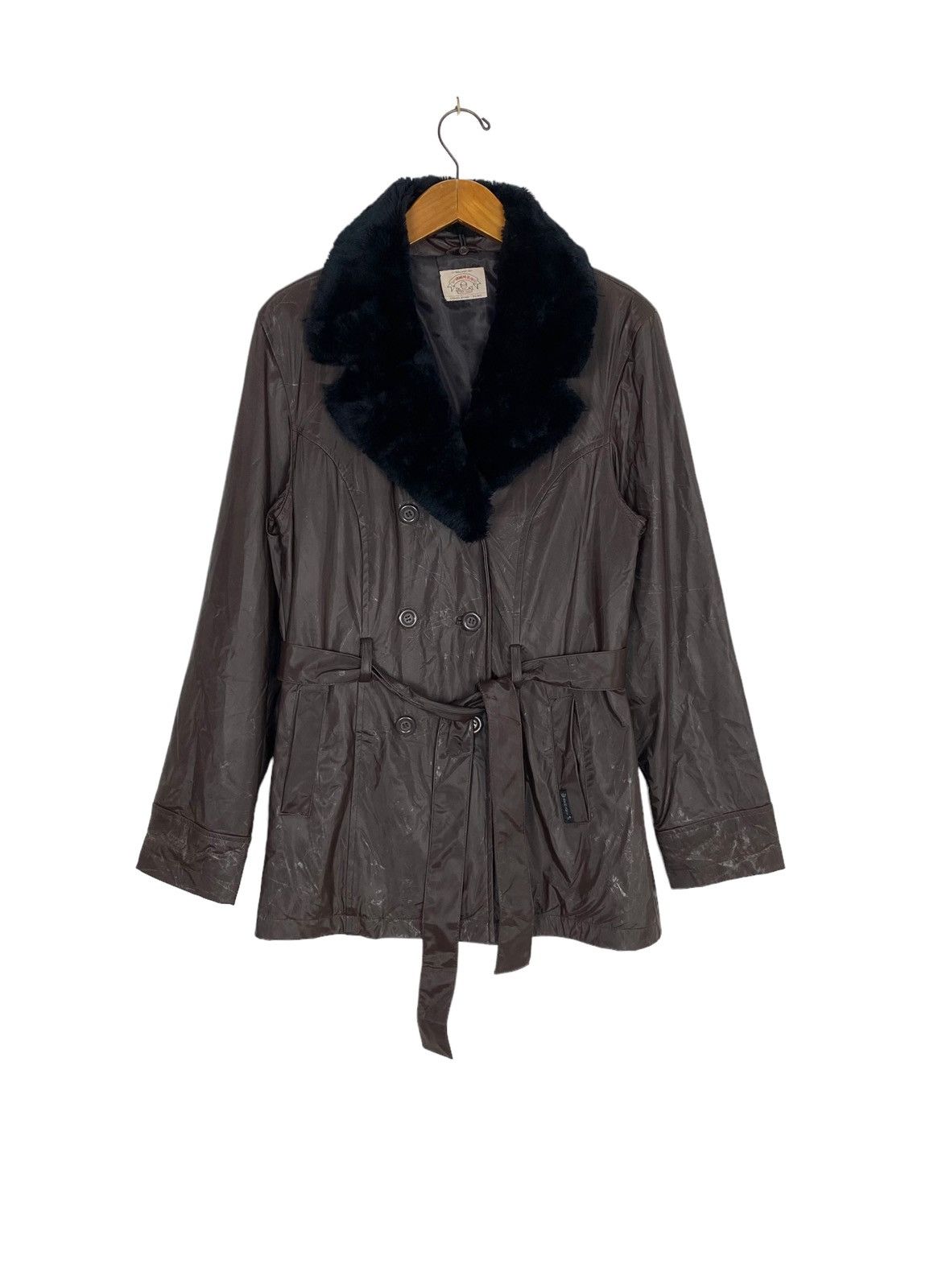 Giorgio Armani Rare‼️ Giorgio Armani Belted Jacket Faux Fur Colar Size M / US 6-8 / IT 42-44 - 1 Thumbnail