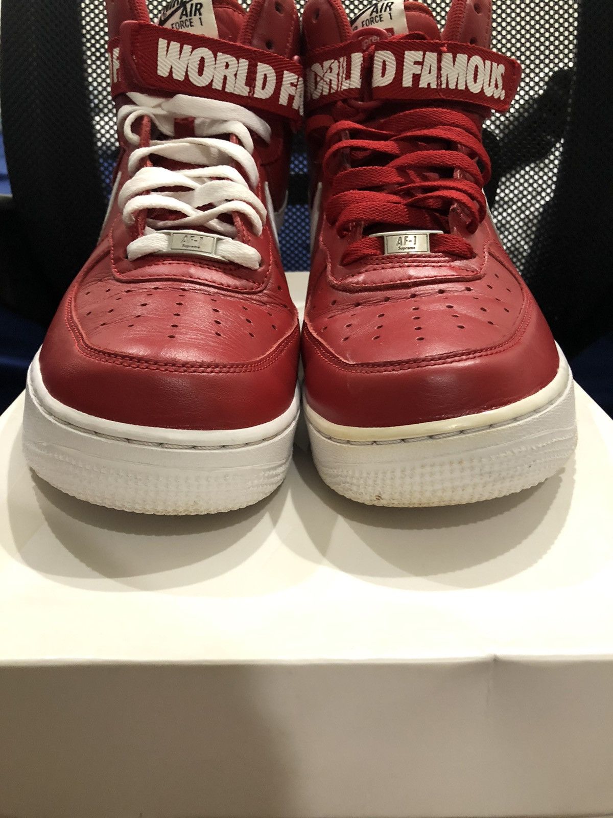 Nike × Supreme Supreme x Air Force 1 High SP Red 2014 Size US 10 / EU 43 - 5 Thumbnail