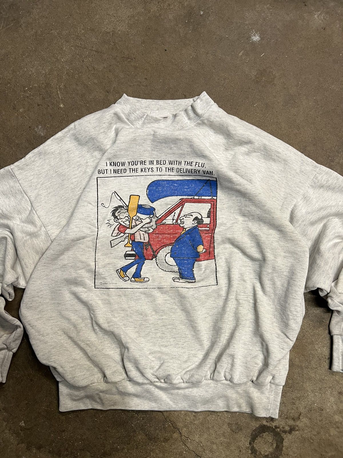 Vintage Vintage 90's Funny Caricature Single Stitch Crewneck Size US L / EU 52-54 / 3 - 5 Thumbnail