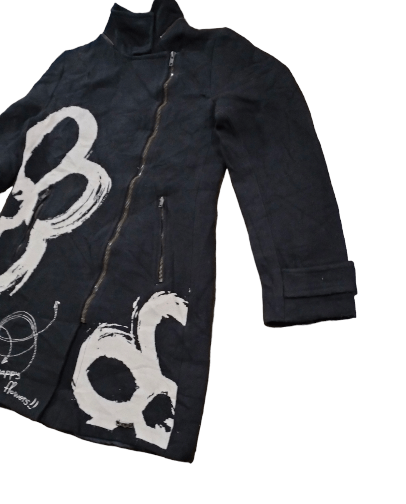 Designer × Desigual × Japanese Brand Desigual Happy Flowers Long Asymmetri Zipper Jacket Size S / US 4 / IT 40 - 4 Thumbnail