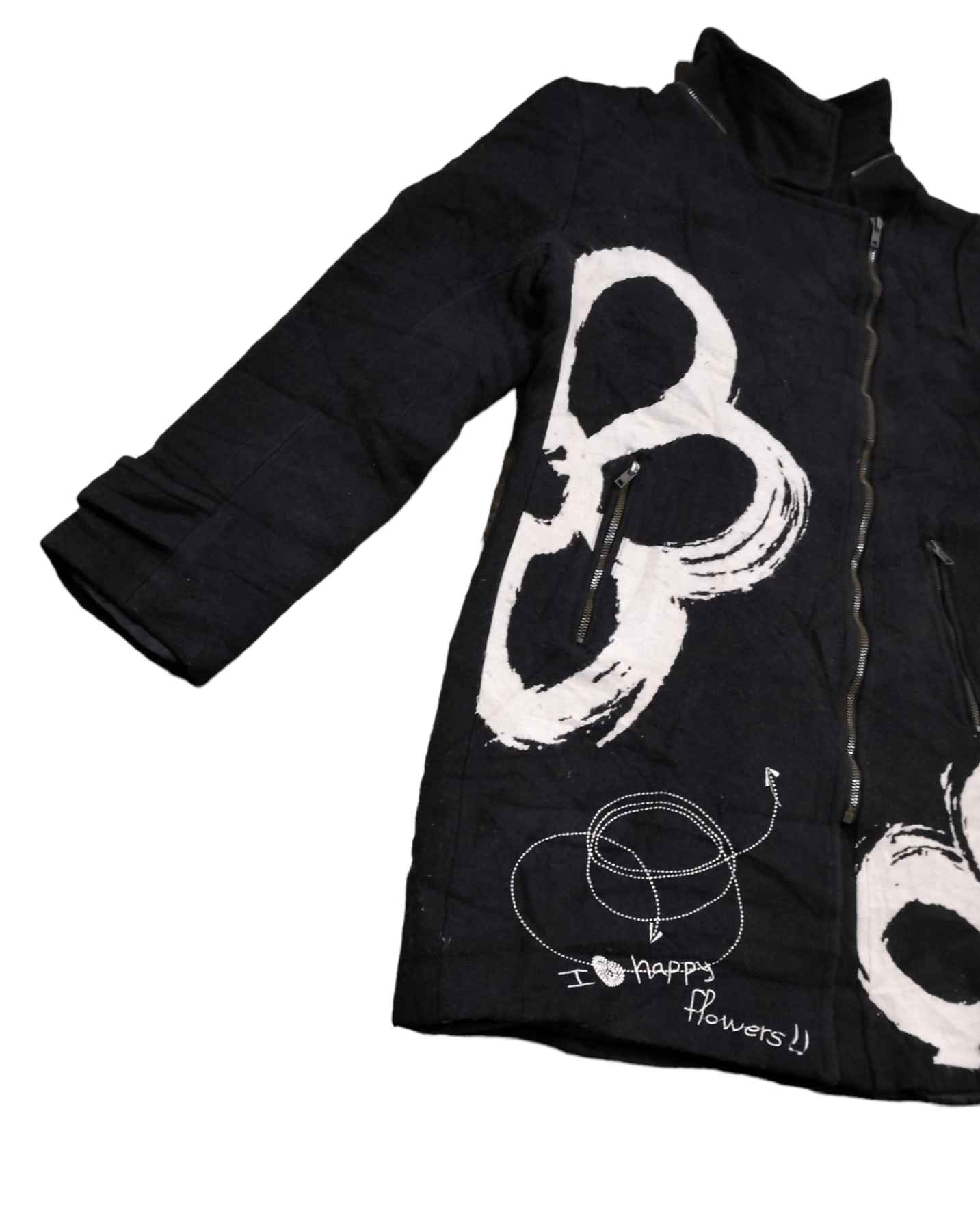 Designer × Desigual × Japanese Brand Desigual Happy Flowers Long Asymmetri Zipper Jacket Size S / US 4 / IT 40 - 5 Thumbnail