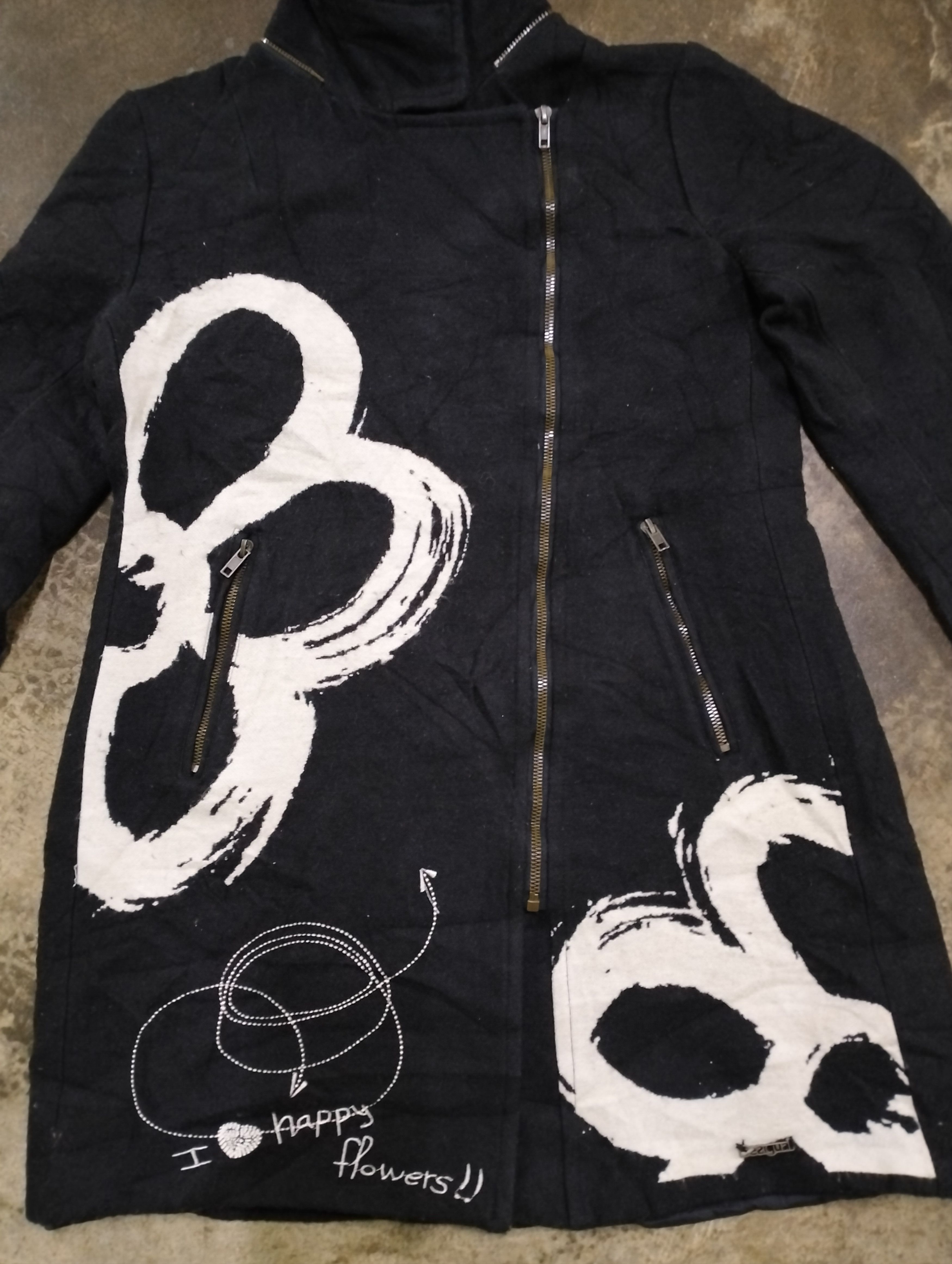 Designer × Desigual × Japanese Brand Desigual Happy Flowers Long Asymmetri Zipper Jacket Size S / US 4 / IT 40 - 14 Thumbnail