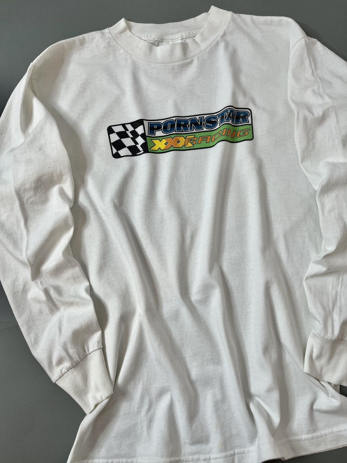 Vintage VINTAGE 90’S PORN STAR XXX RACING LONG SLEEVE T-SHIRT Size US M / EU 48-50 / 2 - 4 Thumbnail