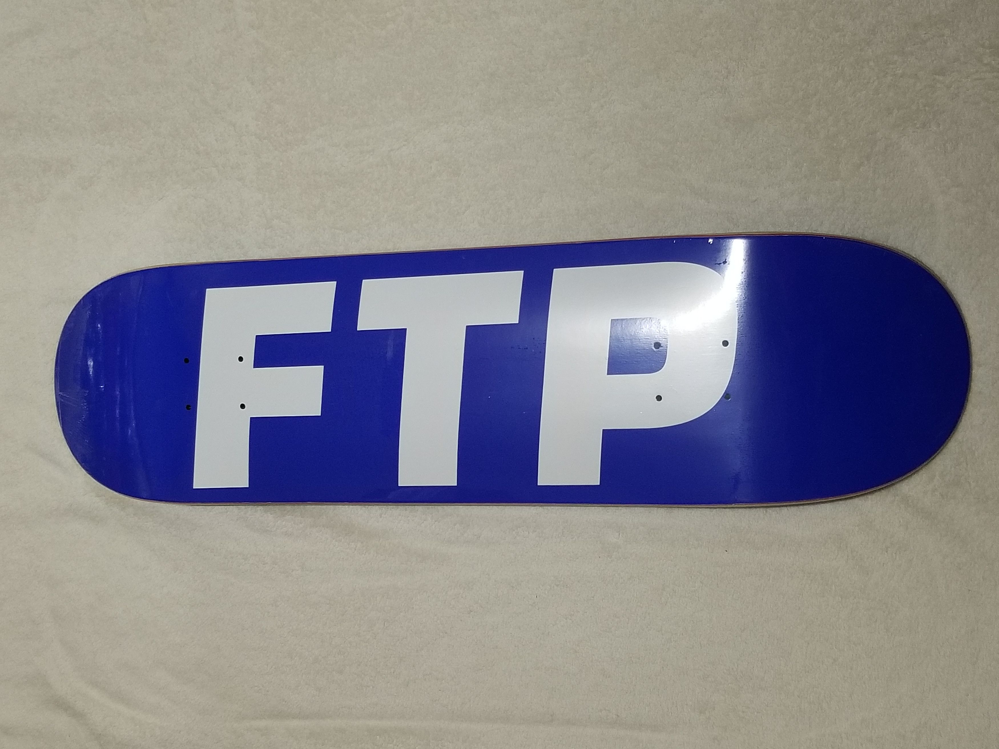 FTP Royal/White Jumbo Logo Skateboard Deck New