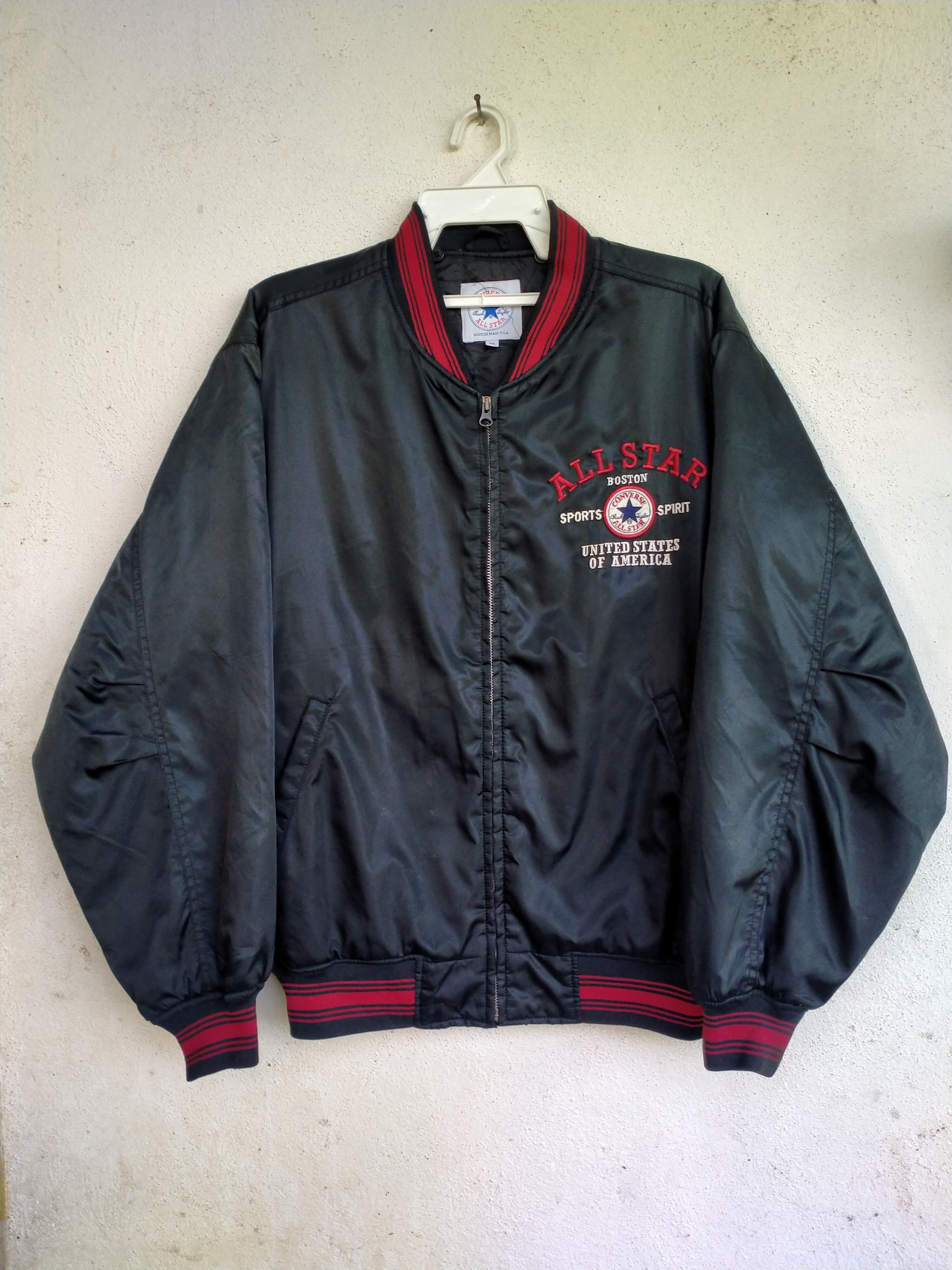 image of Vintage Converse All-Star Bomber Jacket in Black, Men's (Size XL)