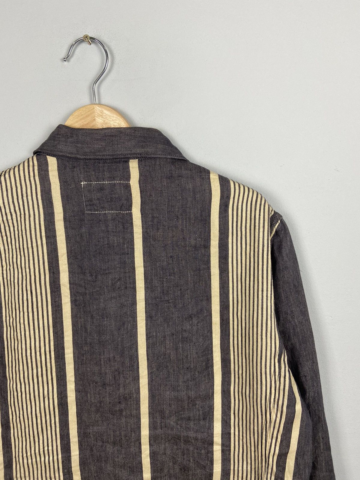 Vlas Blomme Vlas Blomme Navy Hickory Kortrijk Linen Jacket Size US L / EU 52-54 / 3 - 7 Thumbnail