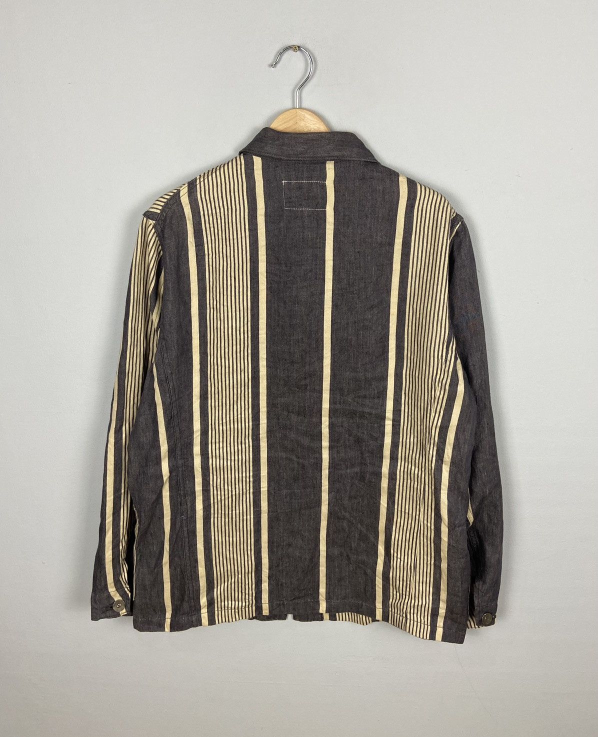 Vlas Blomme Vlas Blomme Navy Hickory Kortrijk Linen Jacket Size US L / EU 52-54 / 3 - 6 Thumbnail