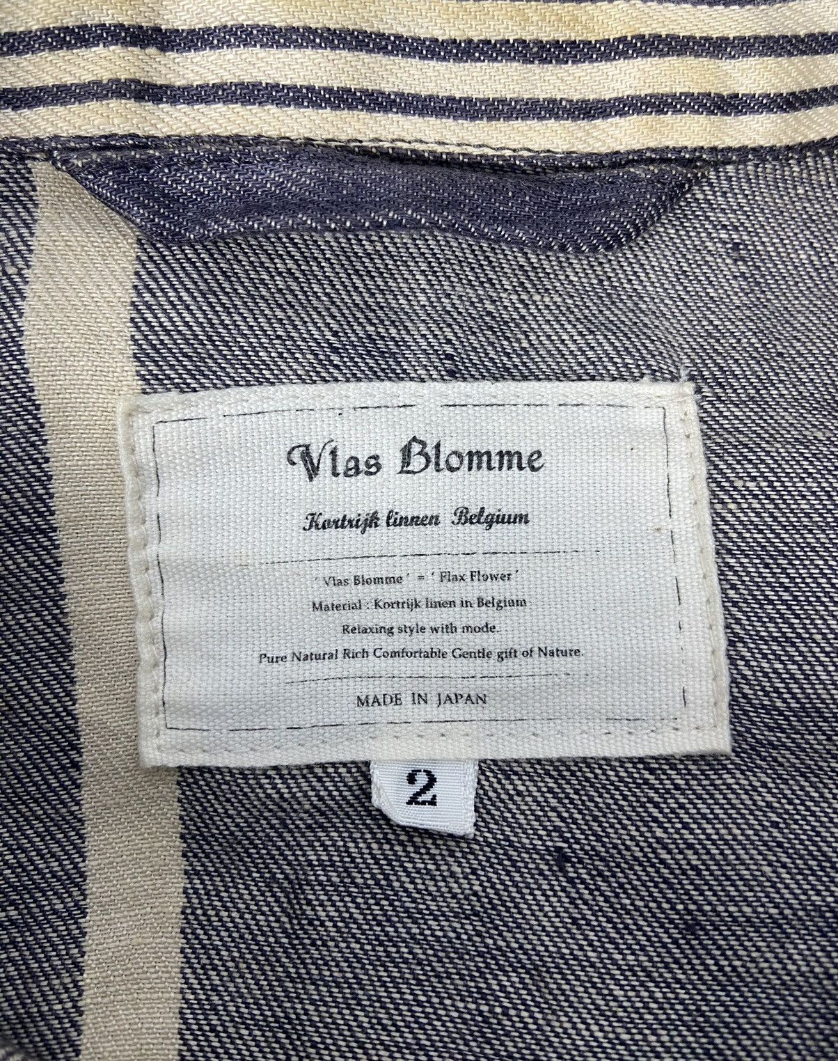 Vlas Blomme Vlas Blomme Navy Hickory Kortrijk Linen Jacket Size US L / EU 52-54 / 3 - 10 Thumbnail