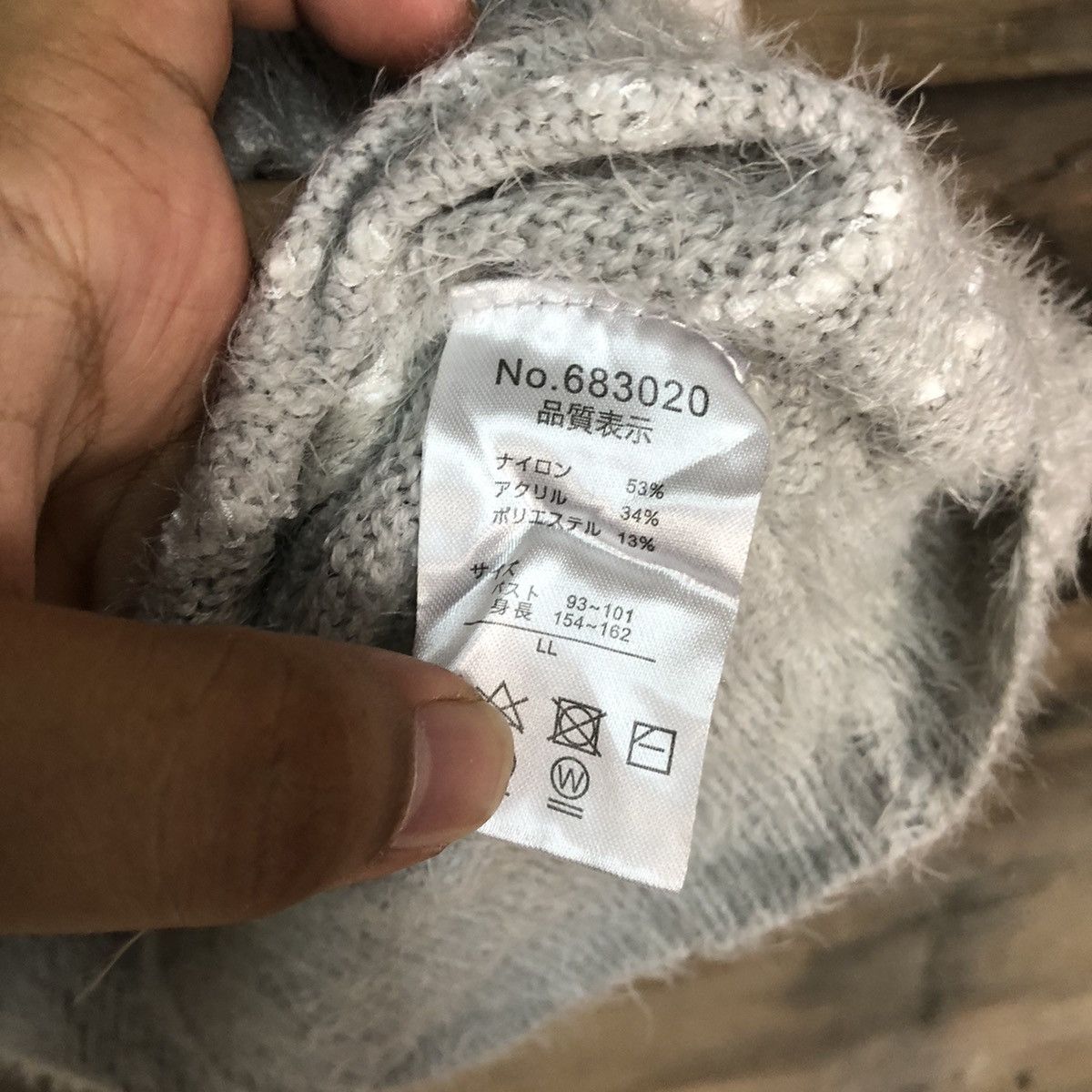 Homespun Knitwear Closshi Grey stripe cardigan Shaggy Fur Mohair Knitwear#6963 Size M / US 6-8 / IT 42-44 - 7 Thumbnail