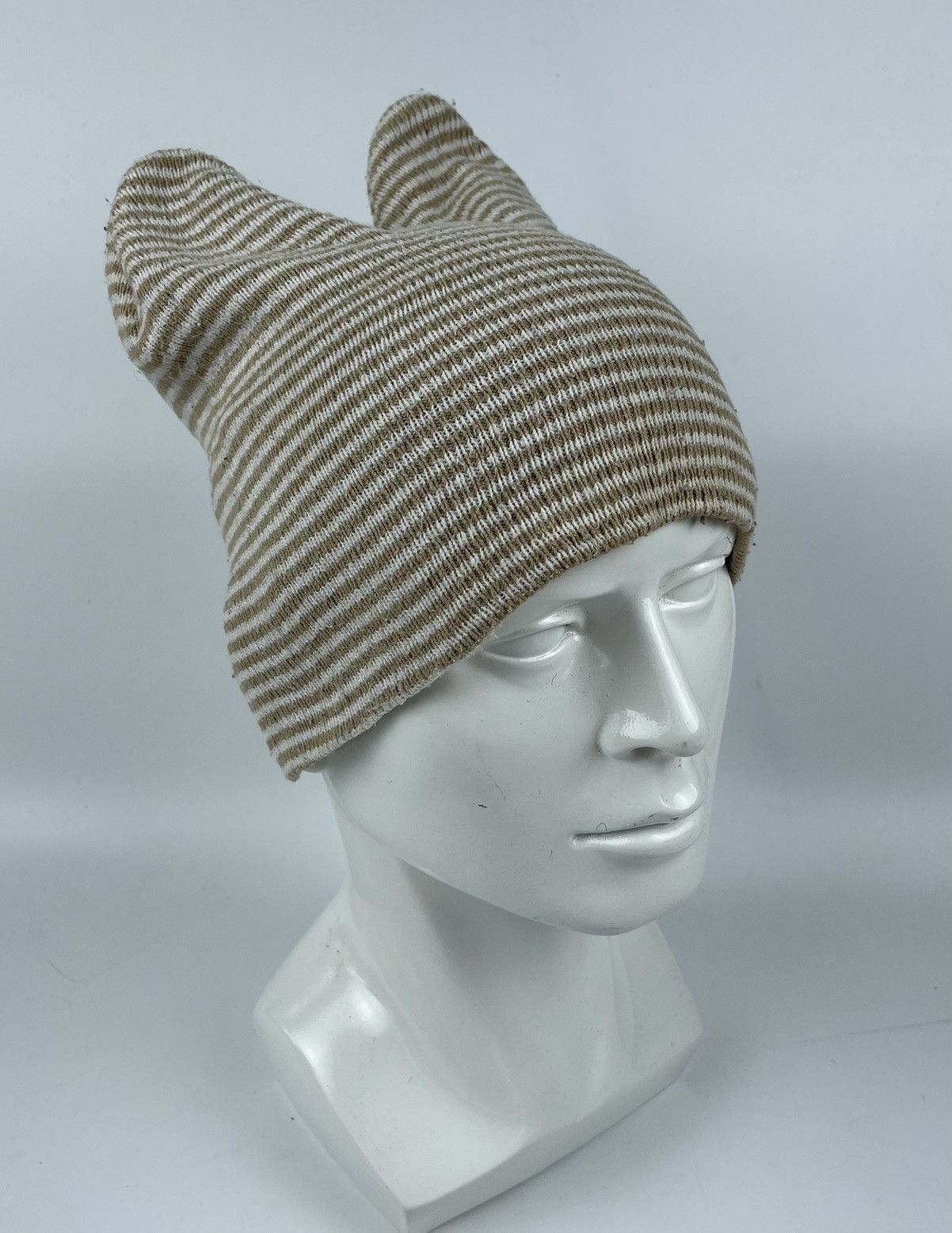 Japanese Brand stripes beanie hat with horn tg1 Size ONE SIZE - 1 Thumbnail