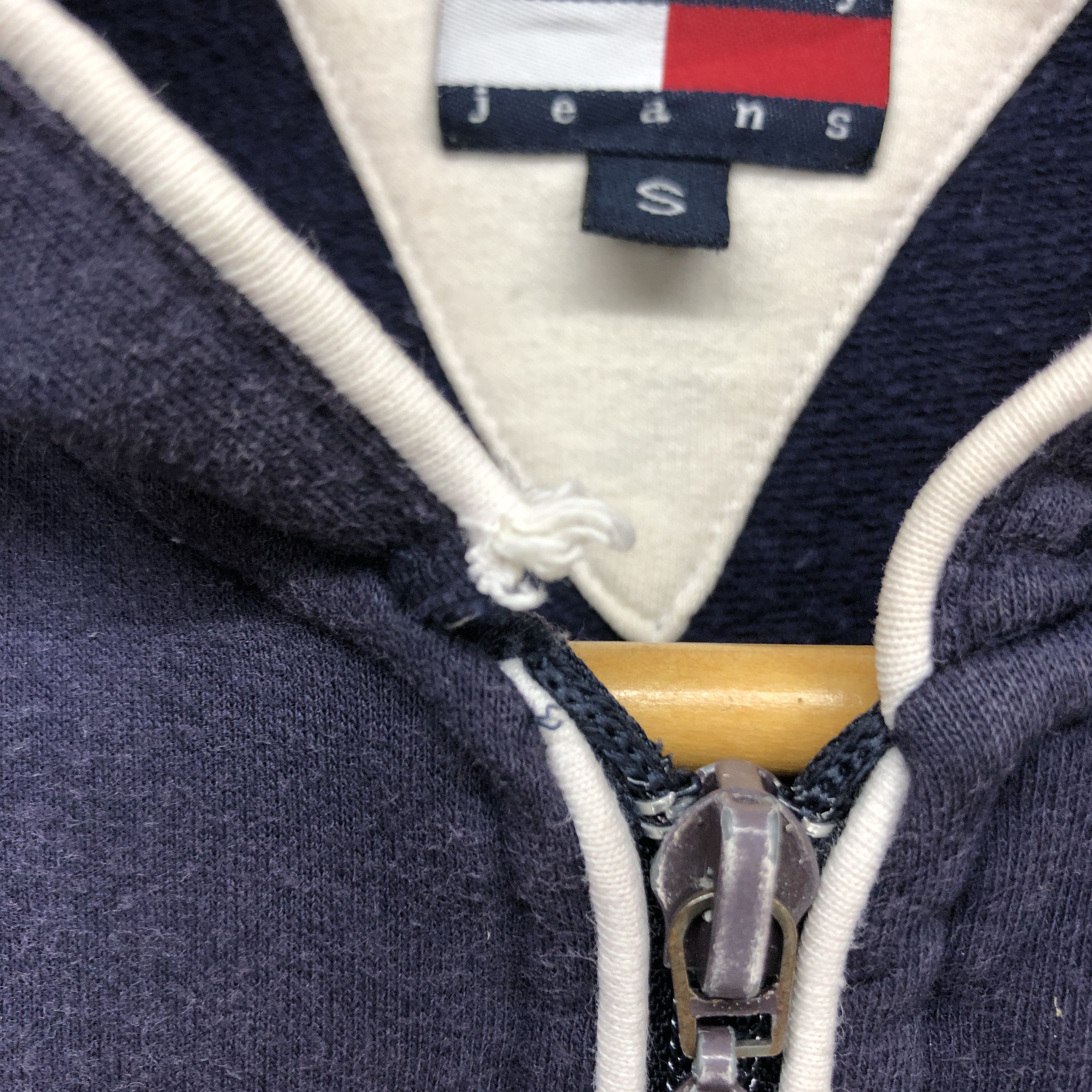Tommy Hilfiger 90s Vintage TOMMY JEANS Zipper Hoodie #1149-40 Size XXS / US 00 / IT 34 - 3 Thumbnail