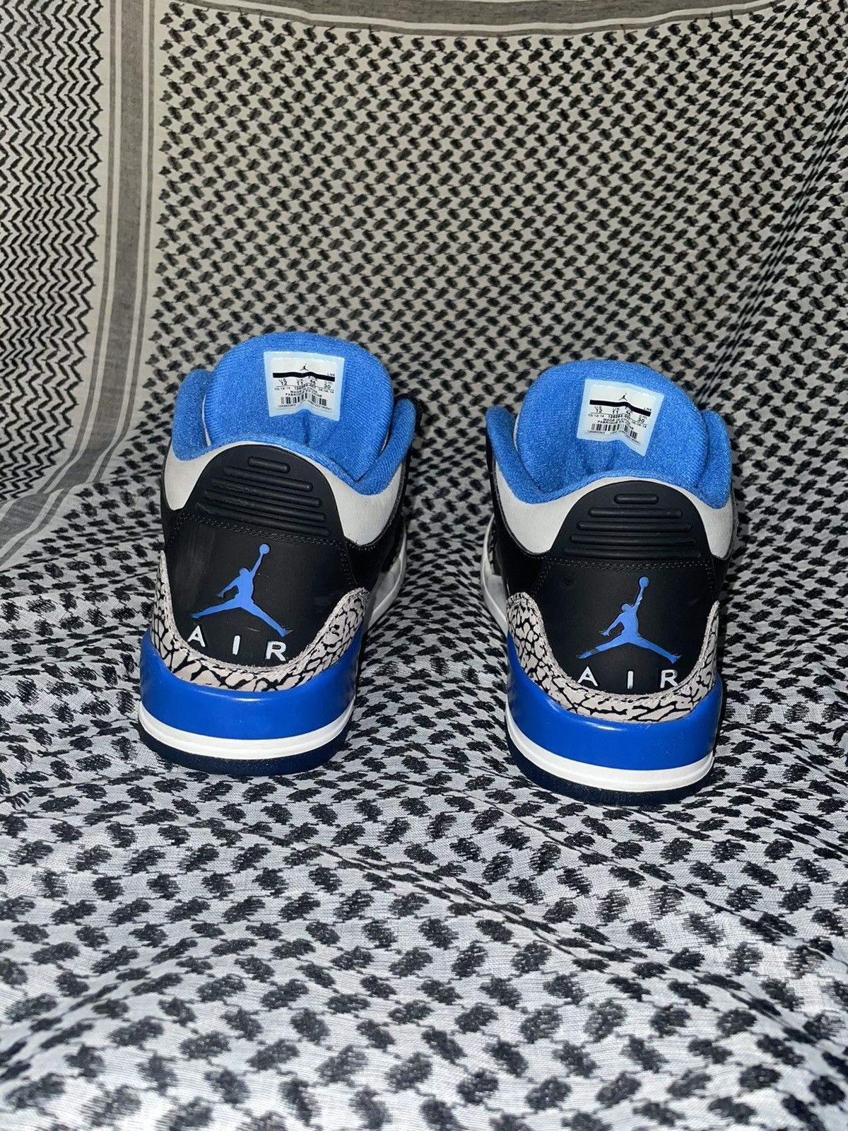 Jordan Brand × Nike Jordan AJ3 Retro Black Cement Sport Blue Size US 12 / EU 45 - 5 Thumbnail