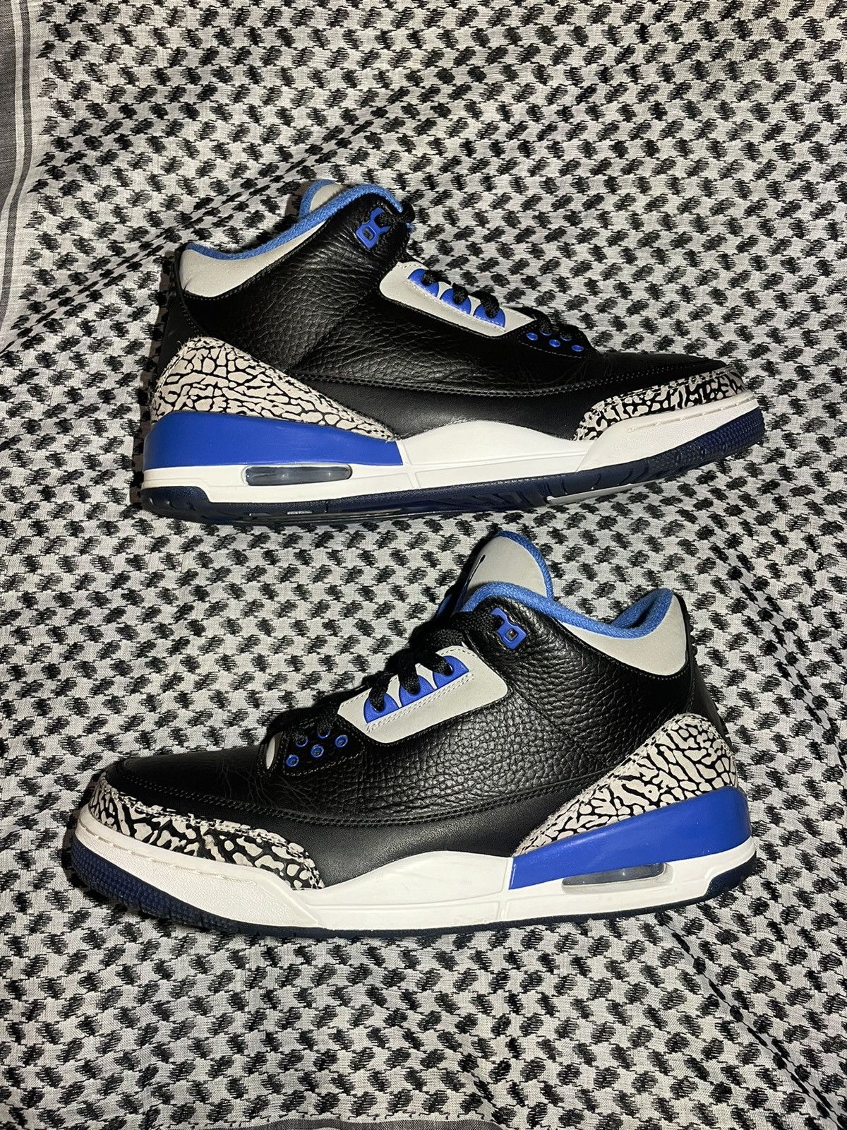 Jordan Brand × Nike Jordan AJ3 Retro Black Cement Sport Blue Size US 12 / EU 45 - 4 Thumbnail