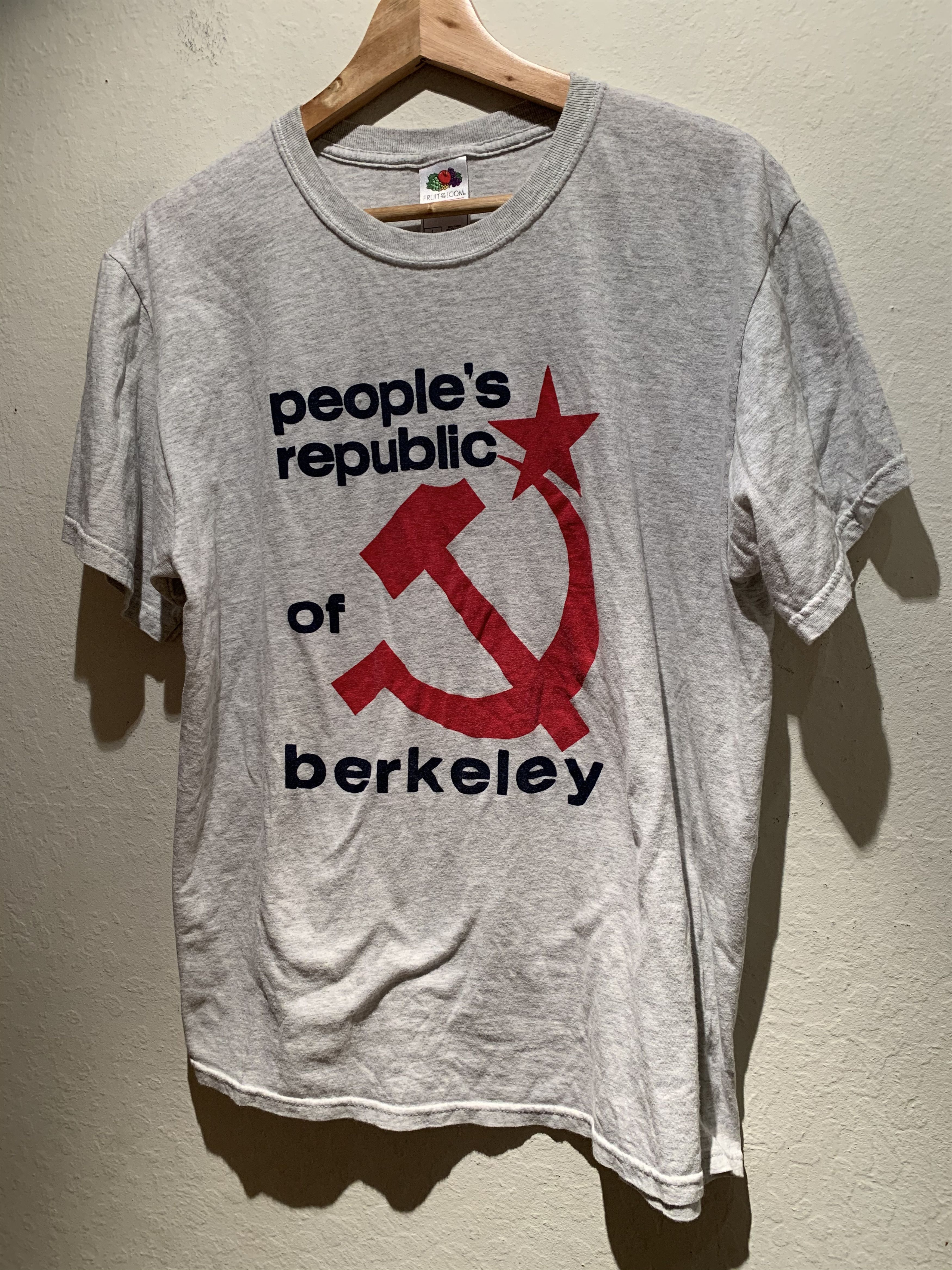 image of Vintage Peoples Republic Berkeley Communist Socialist in Heather Gray/Navy Black/Red (Size Large)