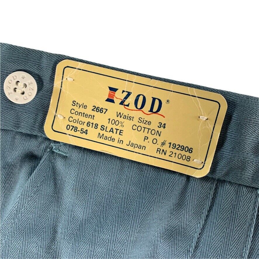 Izod VTG Izod Men's Cotton Shorts Adjustable Waist Slate Blue Size US 34 / EU 50 - 3 Thumbnail