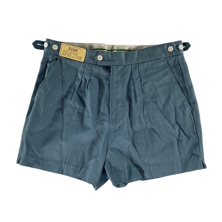 Izod VTG Izod Men's Cotton Shorts Adjustable Waist Slate Blue Size US 34 / EU 50 - 1 Thumbnail