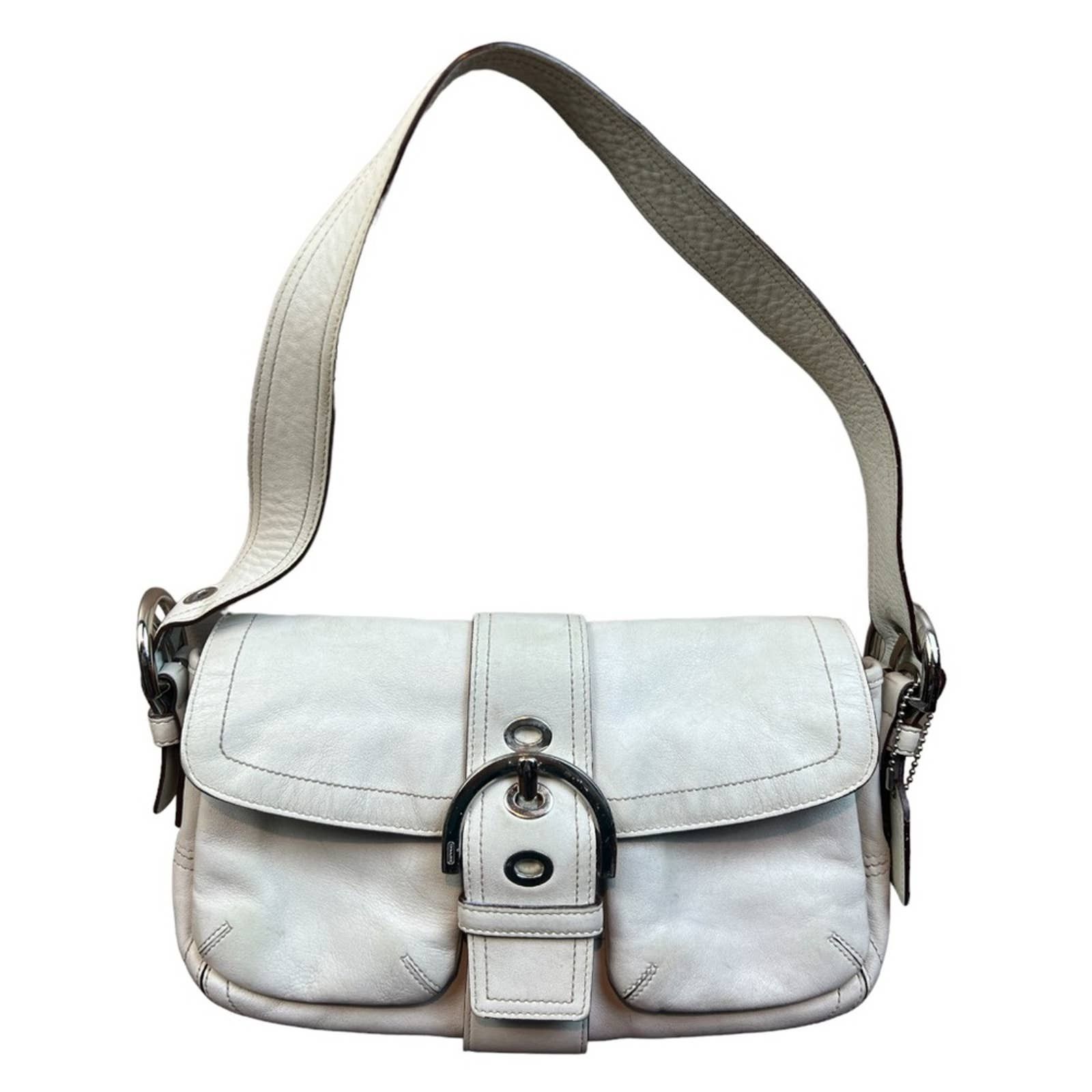Coach Vintage COACH 9434 LEATHER SHOULDER BAG Y2K OFF White