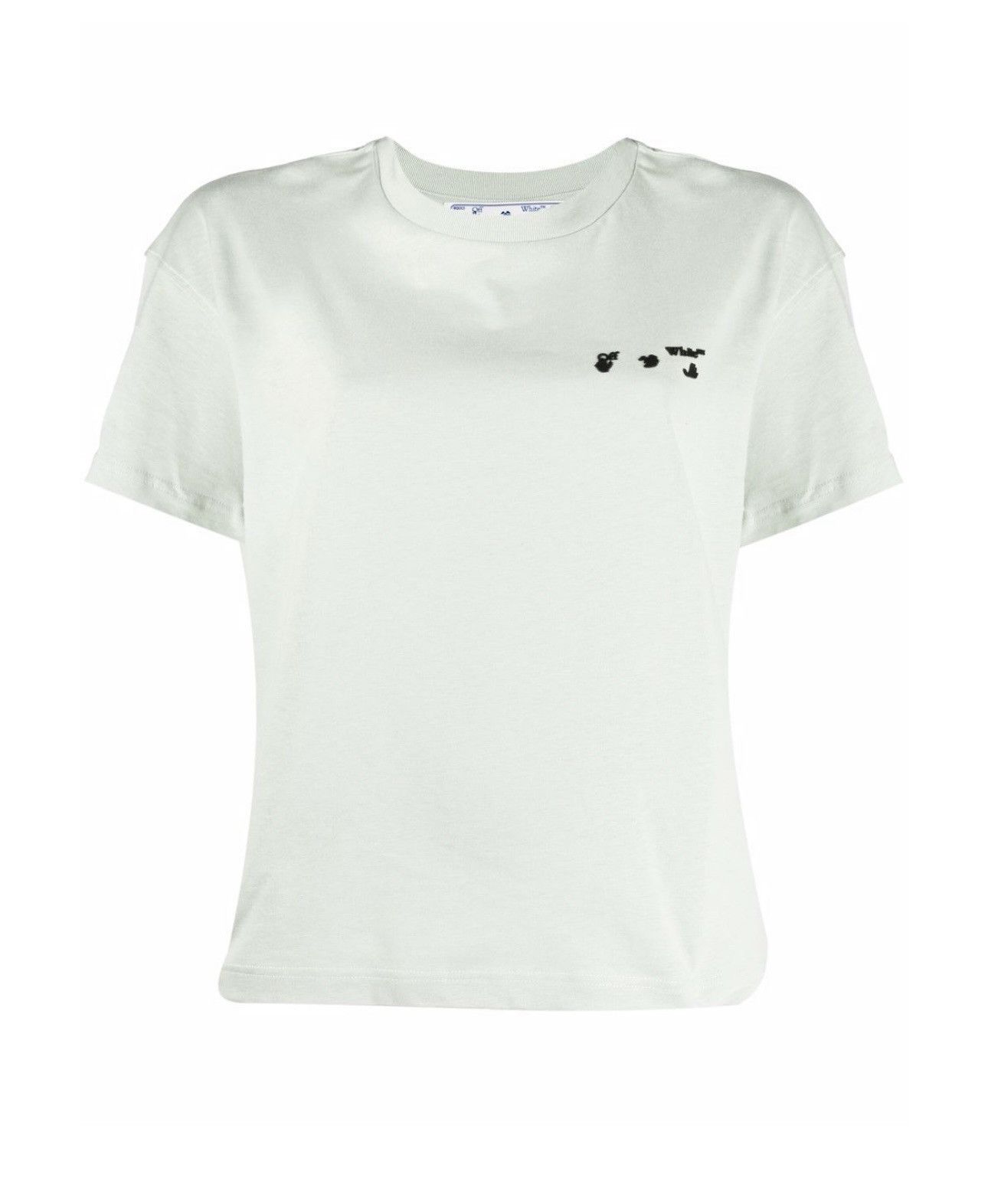 Off White Logo Print Tee Light Green