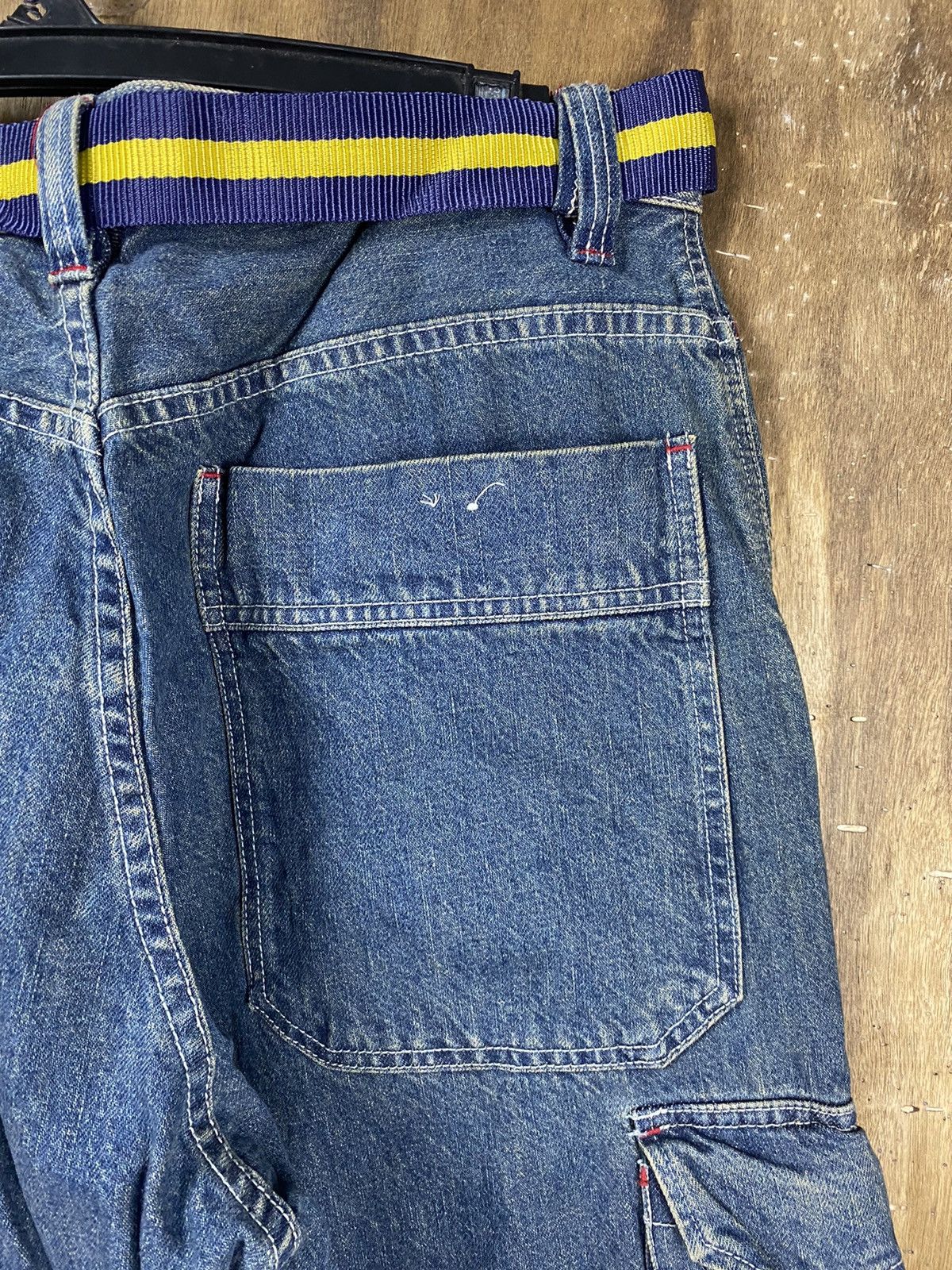 Japanese Brand DLL Piko Denim multipocket tactical Cargo Pants #2610 Size US 33 - 15 Thumbnail
