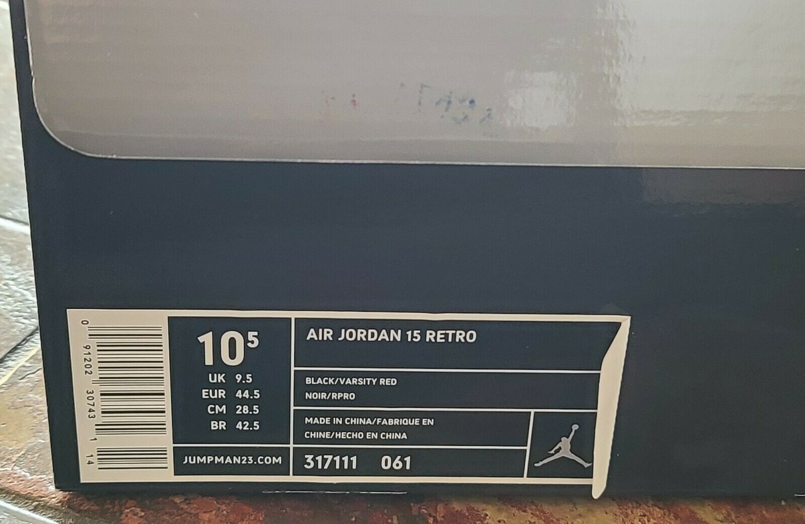 Jordan Brand Nike Air Jordan 15 (XV) Black / Varsity Red Size US 10.5 / EU 43-44 - 8 Thumbnail