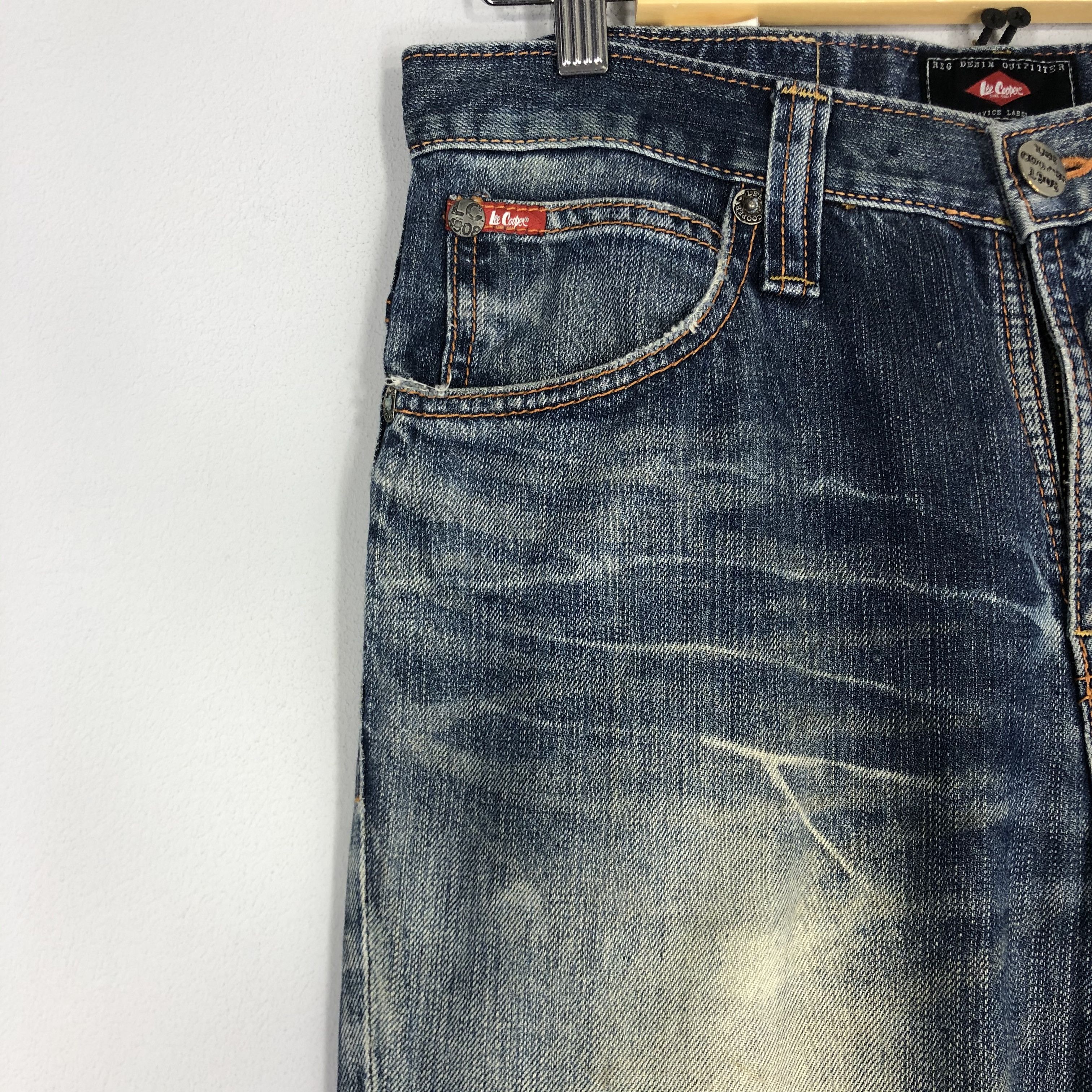 Distressed Lee Cooper Stone Washed Denim Ripped Jean