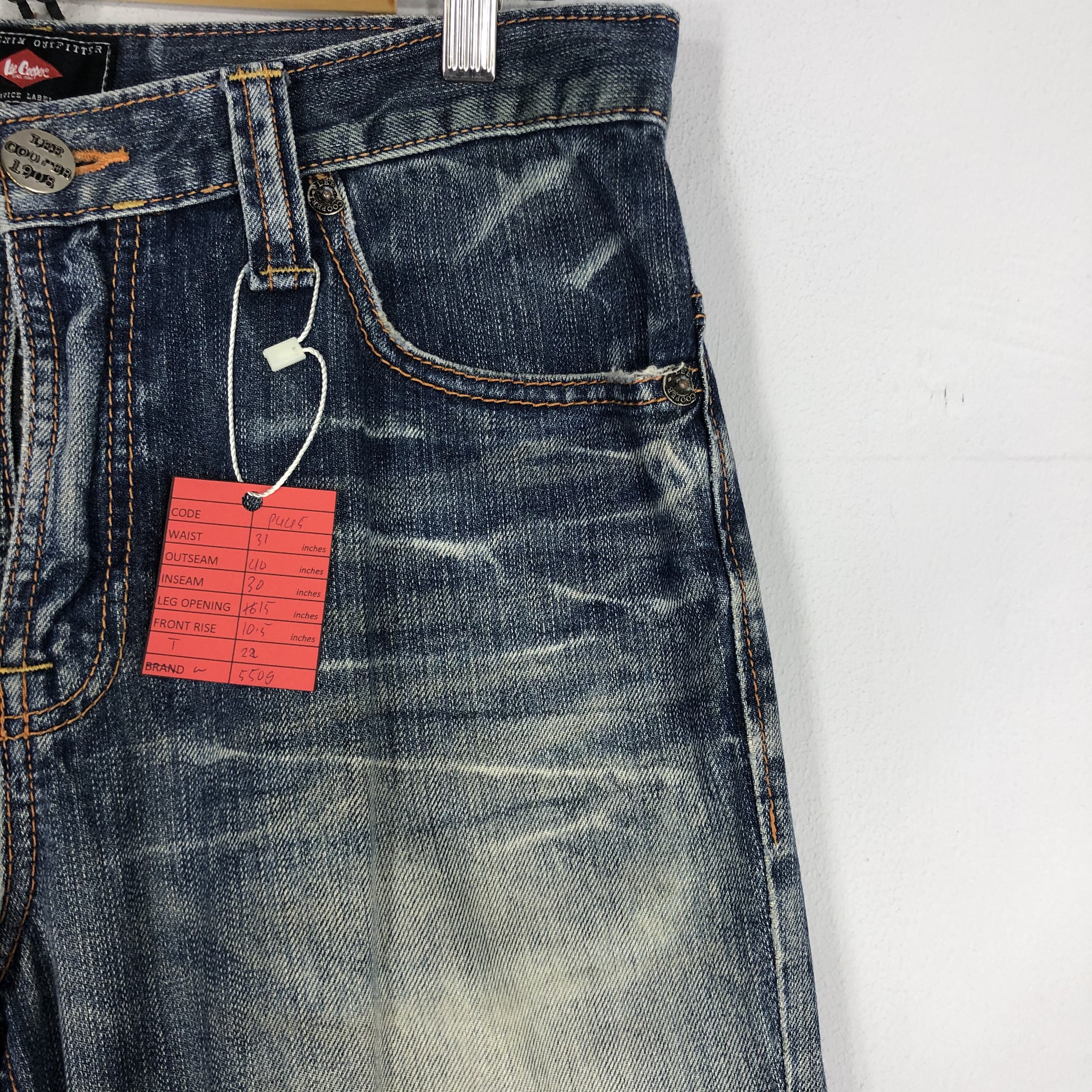 Distressed Lee Cooper Stone Washed Denim Ripped Jean