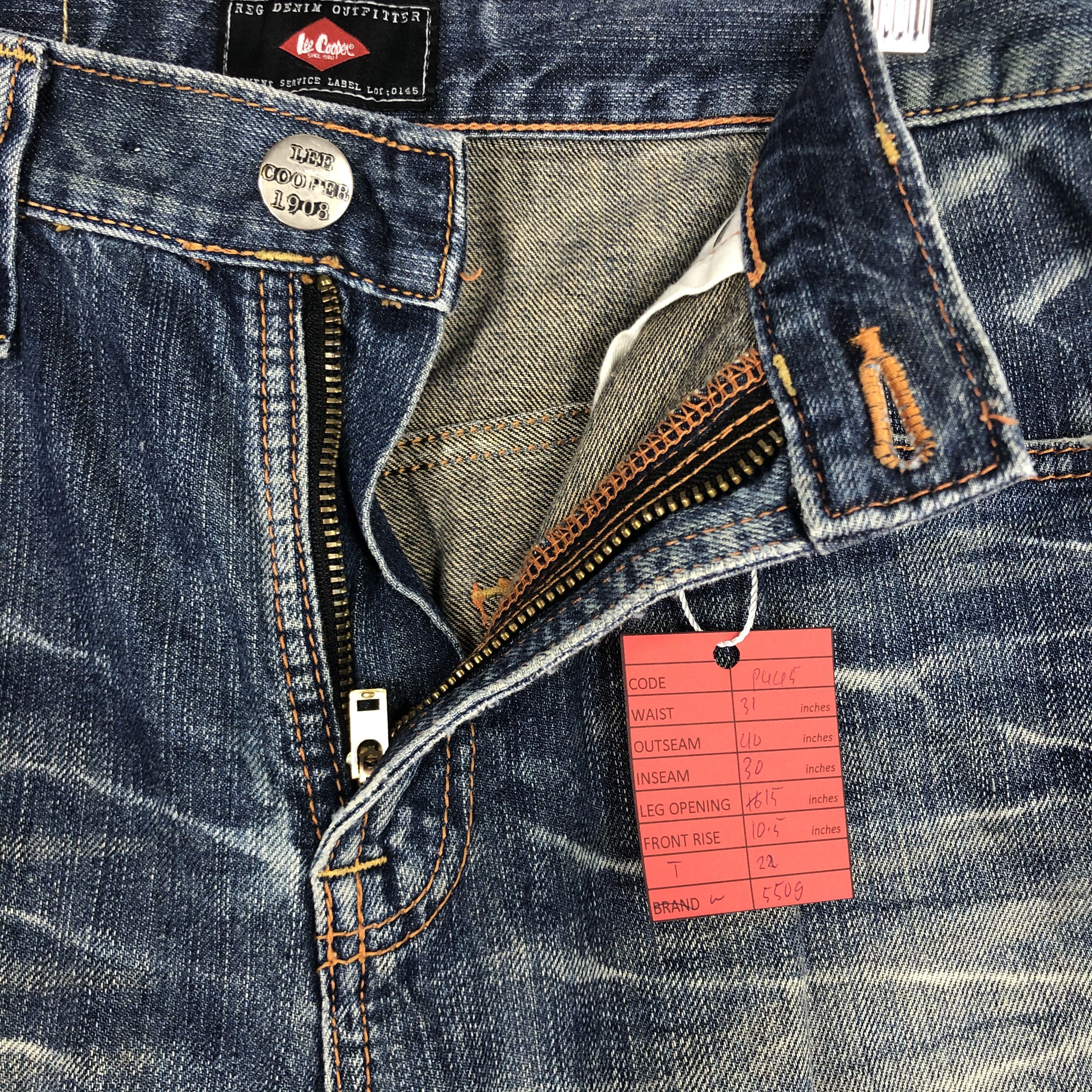 Distressed Lee Cooper Stone Washed Denim Ripped Jean