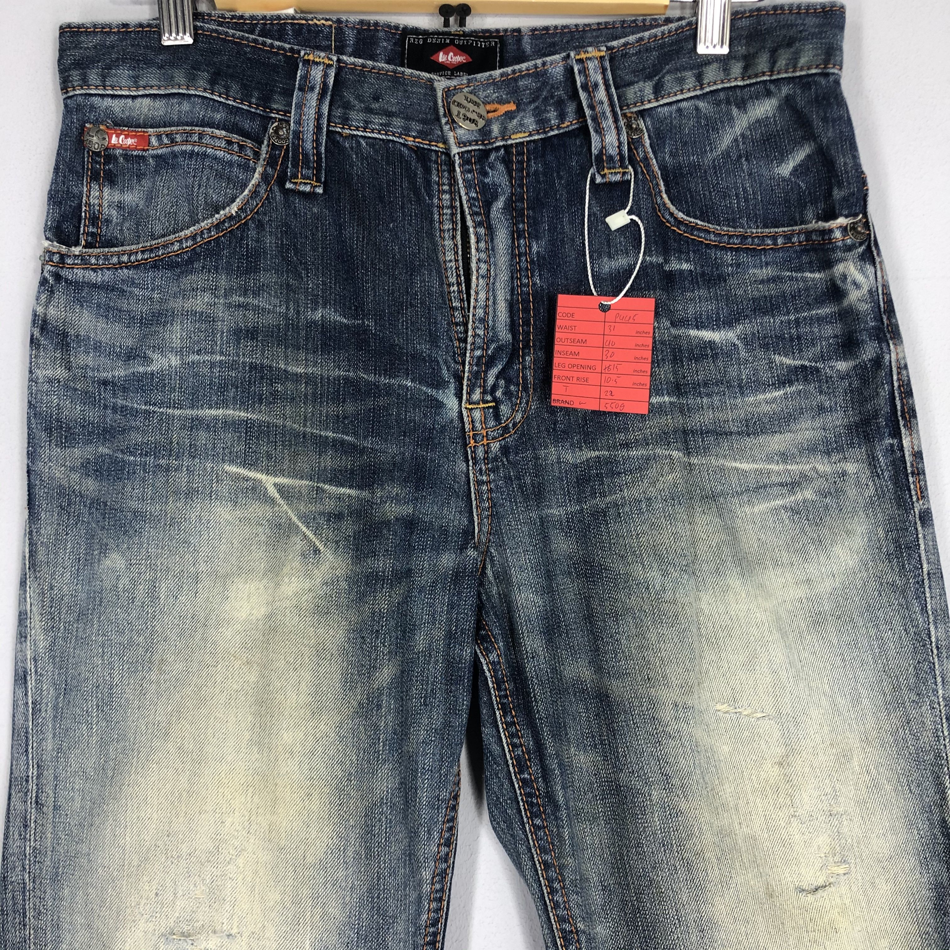 Distressed Lee Cooper Stone Washed Denim Ripped Jean
