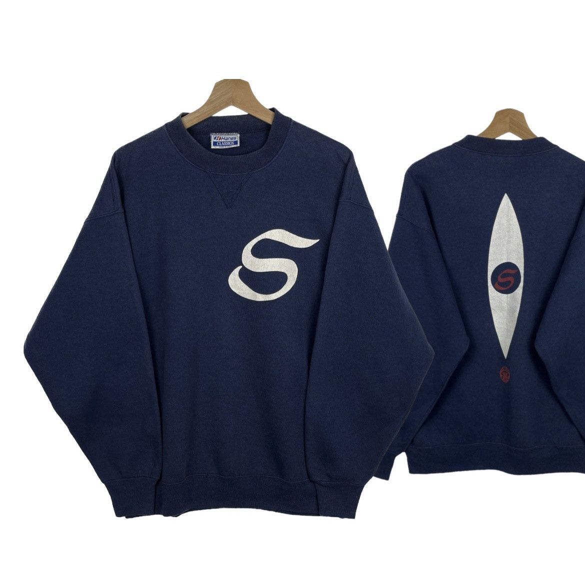 Hanes × Vintage Vintage Hanes Surf Board Made In Usa Sweatshirt Size US M / EU 48-50 / 2 - 1 Thumbnail