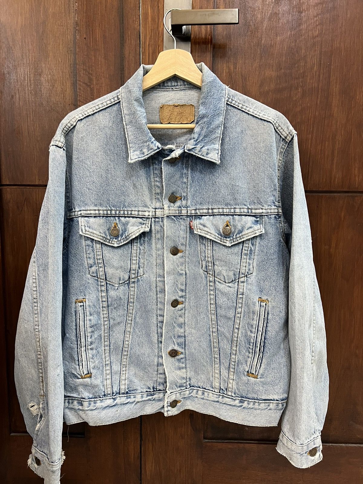 Levi's Vintage Custom Kurt Cobain Made in USA Denim Jacket Size US L / EU 52-54 / 3 - 2 Thumbnail